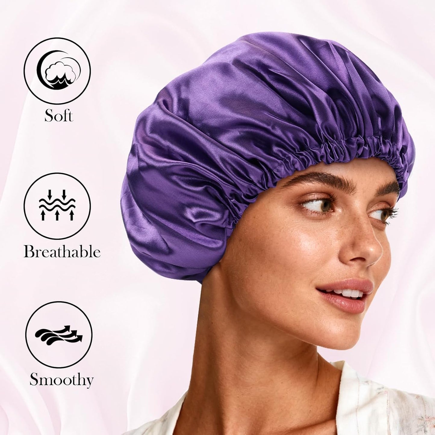 Satin Bonnet Double Layer Silk Bonnet for Sleeping Women Hair Care for Natural Curly