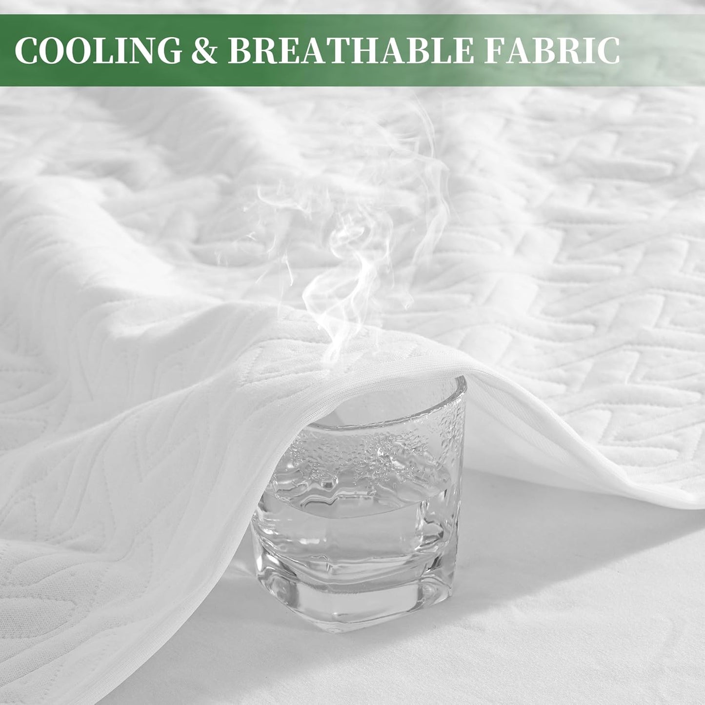 100% Waterproof Full Size Mattress Protector HN Cooling Breathable 5D Air Double Mattress Cover Noiseless Soft Fitted Up 8"-21" Deep Pocket Vinyl Free Anti Slip and Wear-Resistant (3-in-1, Full)