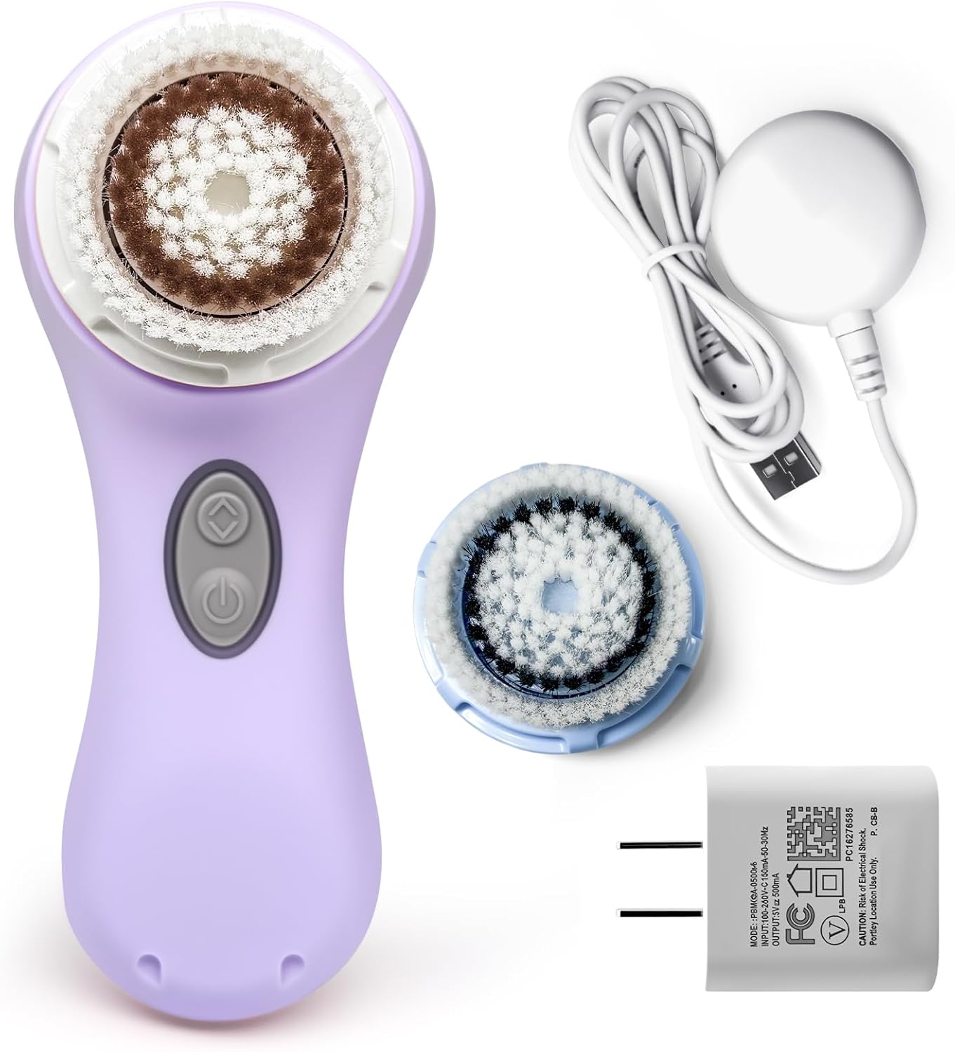 Clarisonic Mia 2 Electric Face Cleansing Brush with 2 Brush Heads, Sonic Facial Brush for Deep Cleaning & Exfoliation, Waterproof Rechargeable (Lavender)