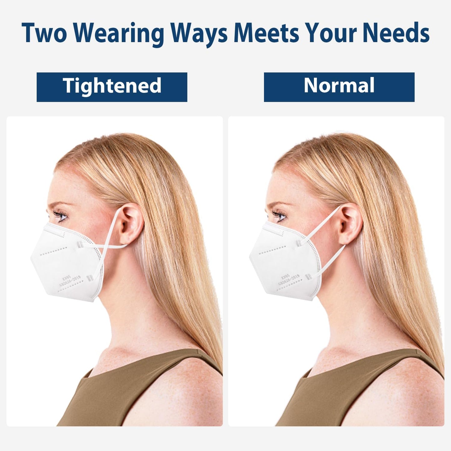 KN95 Face Masks 50 Pcs, 5-Ply Protection White KN95 Mask, Disposable Face Masks for Adults