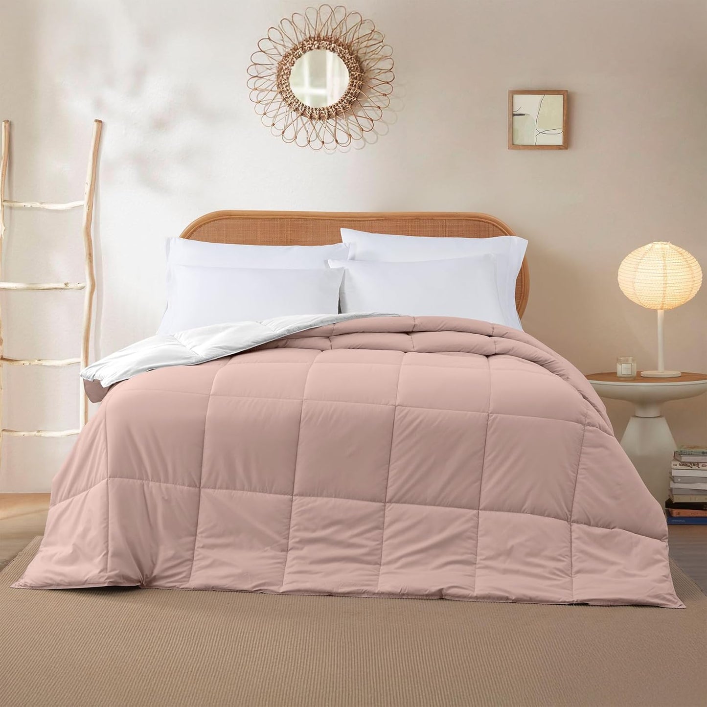 Modern Threads Down Alternative Reversible Comforter Blush/White King
