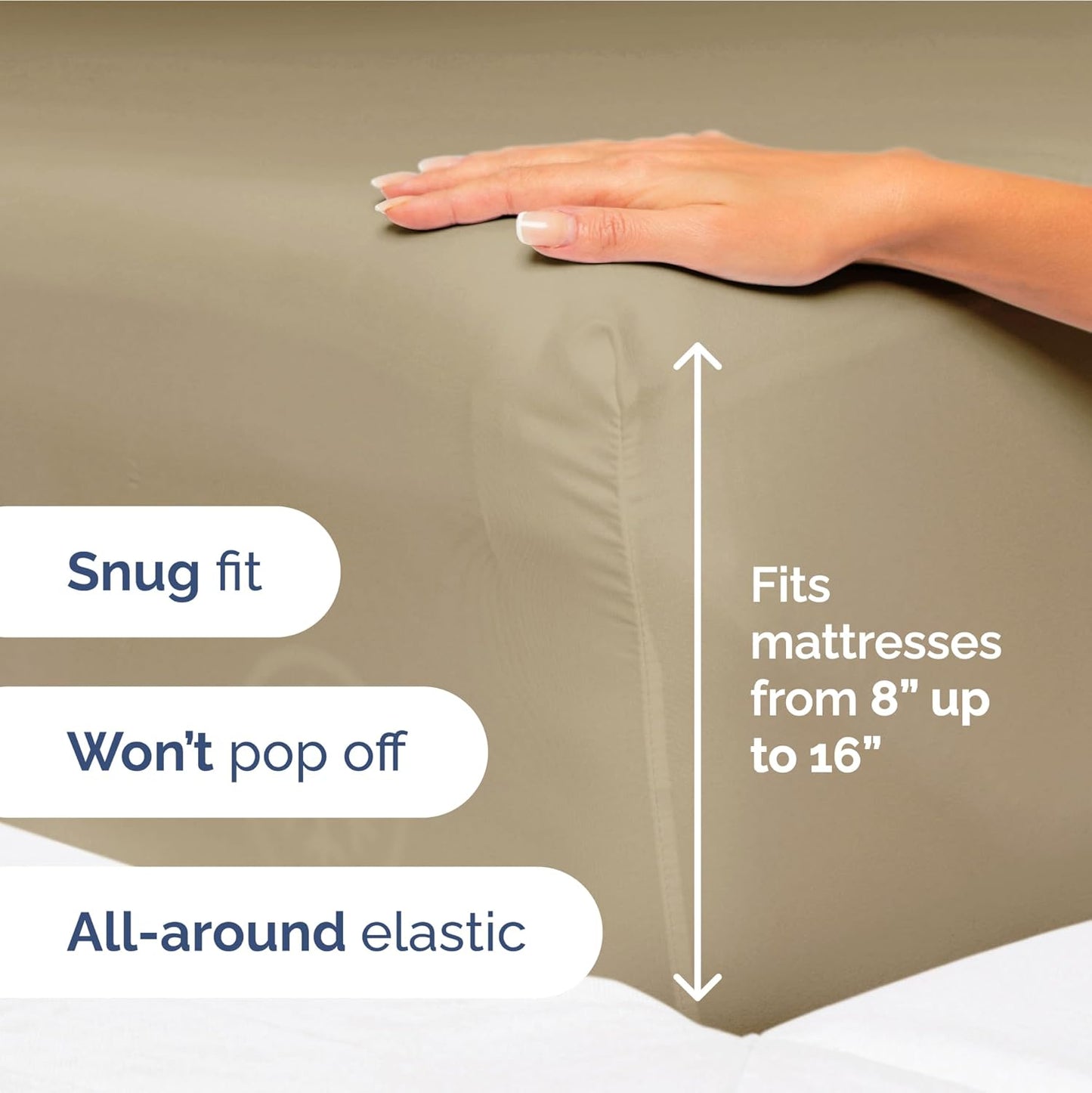 Twin XL Size 3 Piece Sheet Set - Extra Soft, Breathable and Cooling Sheets - Hotel Luxury Bed Sheets for Women & Men - Deep Pockets, Easy-Fit & Wrinkle-Free Sheets - Light Caramel Oeko-Tex Bed Sheets