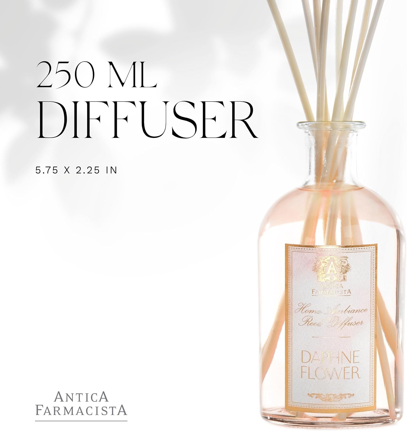 Antica Farmacista Home Ambiance Diffuser - Long-Lasting Reed Scent Diffuser - Luxury Room Freshener Gift - Daphne Flower, 8.45 fl oz