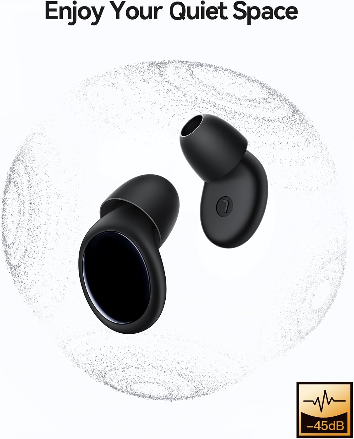 Ear Plugs for Sleeping 45dB Noise Cancelling Ear Plugs for Noise Reduction & Snoring, Concerts, Earplugs for Sleep, Sider Sleepers Airplane, Silicone Earplugs Reusable Concert Ear Plug +8Tip Black