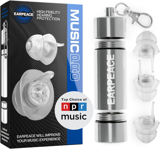 EARPEACE Music PRO - Concert Ear Plugs - Earplugs for Noise Reduction up to 20dB - High Fidelity Ear Plugs for Concerts, Musicians and Live Events - Reusable Earplugs - Includes Filter Set and Case