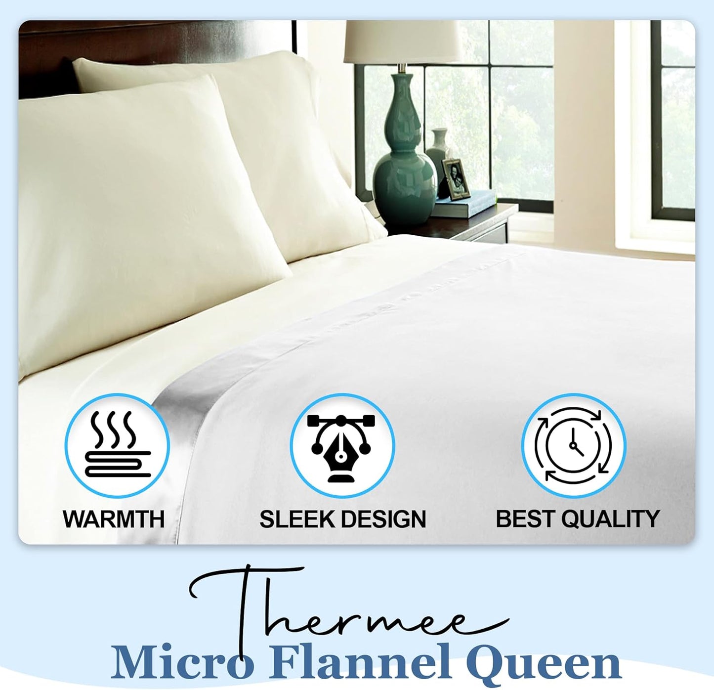Thermee Micro Flannel King-Size Blanket, Lightweight All Seasons Cozy Throw for Home & Living Room, Soft Couch Blanket, Machine Washable & Dry, No Pilling - Snow