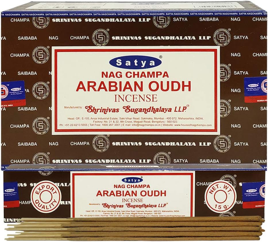 Arabian Oudh Incense Sticks and Holder Bundle - Satya Incense