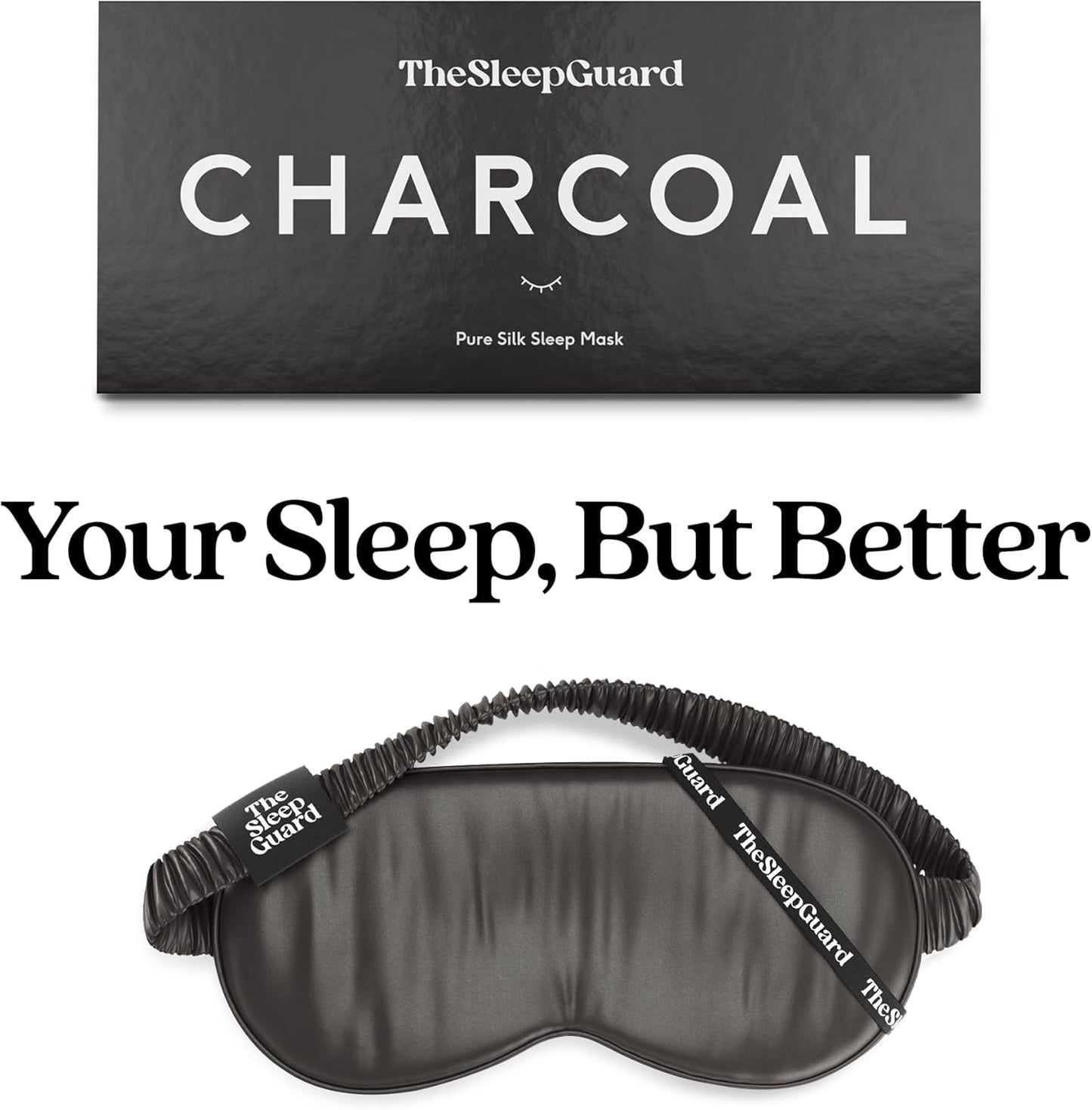 TheSleepGuard Pure Silk Sleep Mask [100% 6A Mulberry Silk, 22 Momme] Light Blocking Travel Essentials. Eye Masks for Sleeping. Black Oeko-Tex Blindfold. Eye Covers for Men & Women