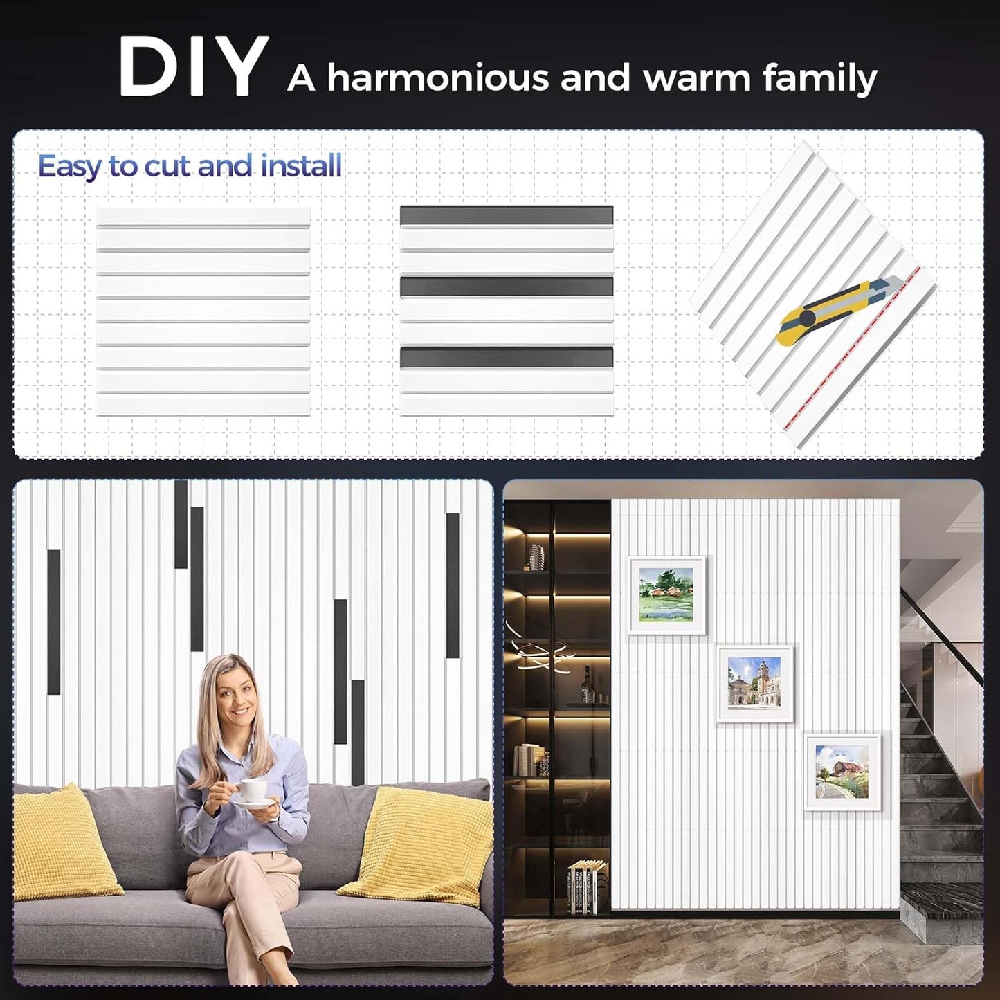 8 Pack Large Soundproof Wall Panels, 15.7 x 15.7 x 0.47 in Sound Proof Foam Panels for Walls, 1.2lb/ft³ High Density, Thicker 0.47in, Acoustic Panels, Sound Dampening Panels White