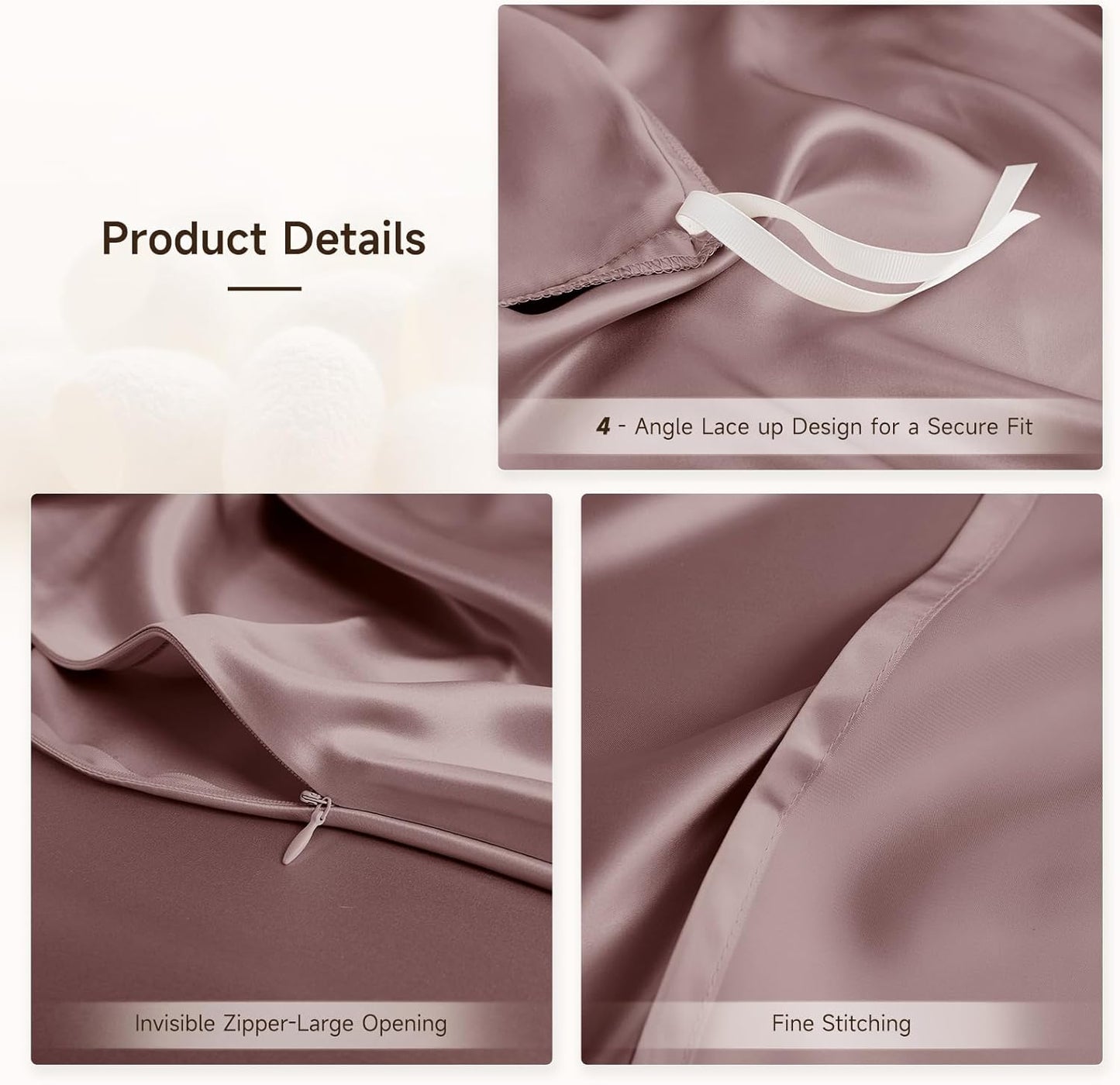 THXSILK 100% Pure Mulberry Silk Duvet Cover Set 3 Piece, 6A+ Grade Luxury Soft Bedding Silk Sheets for Hair and Skin, 1 Pcs Duvet/Quilt/Comforter Cover with 2 Zippered Pillowcases (Purple, King)