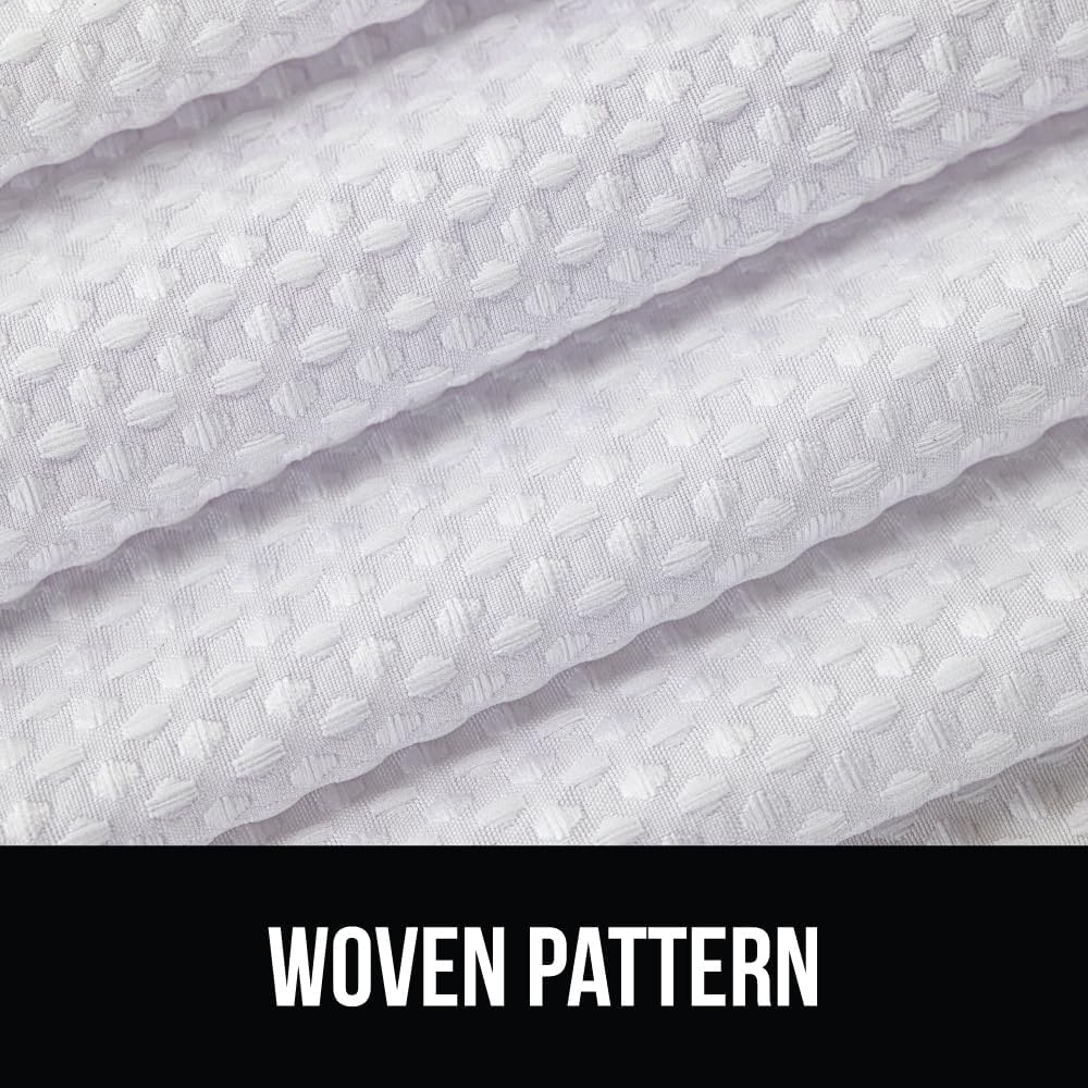 GORILLA GRIP Waffle Shower Curtain, Thick Weighted Fabric, 72x78, Wrinkle and Rust Resistant, Classic Hotel Quality Design, Heavy Duty Long Curtains for Bathroom Showers, Bath Tubs, Machine Wash White