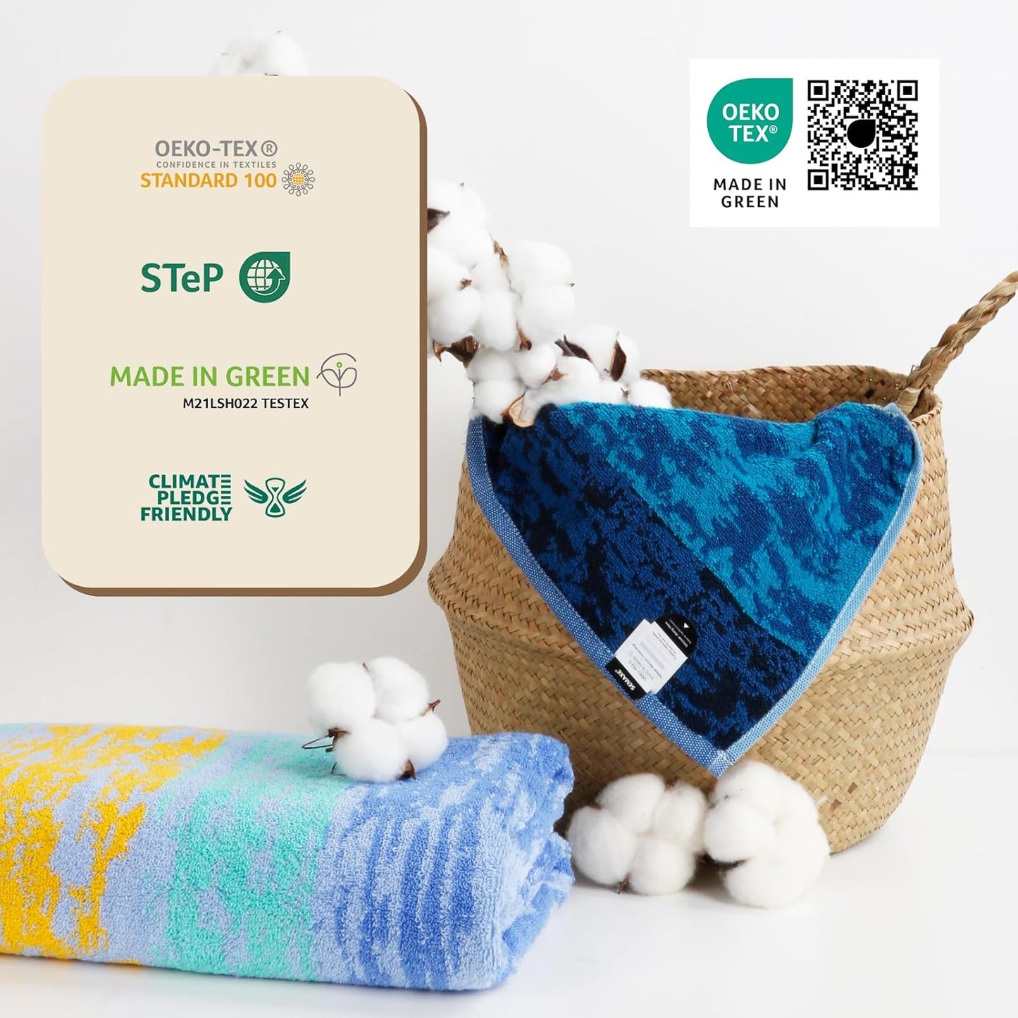 SEMAXE 4-Pack Luxury Bath Towels for Bathroom, 100% Cotton, Soft, Absorbent, and Quick-Drying, 55"x27", Starry Night, Perfect for Hotels, Gyms, and Spas