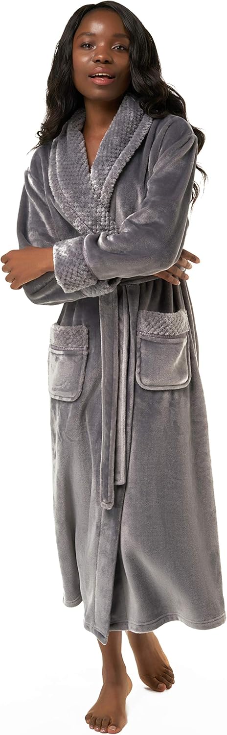 Turquaz Oversize Plush Robes For Women, Soft Warm Fleece Bathrobe for Women