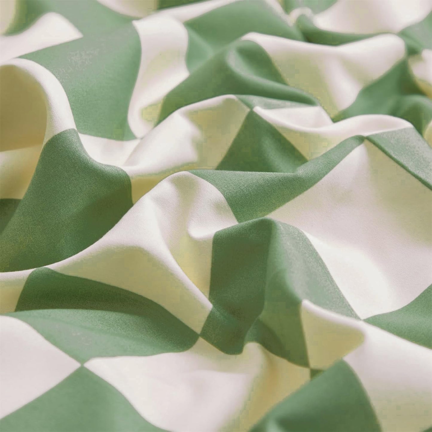 KAREVER Green White Grid Comforter Set Cal King Sage Green Plaid Bedding Set Women Light Green White Checkered Bed Set Breathable Blanket Set Men Durable Bedding Comforter Set