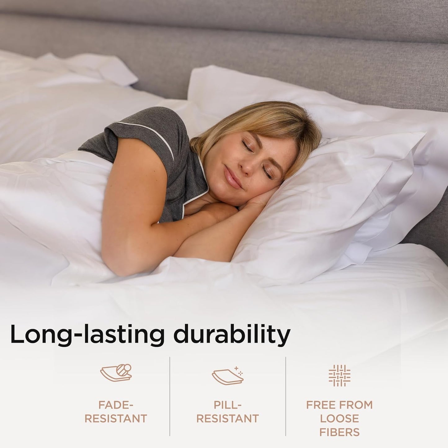 Threadmill 100% Cotton Sheets for Queen Size Bed - 600 Thread Count Queen Bed Sheets Set with 16” Deep Pocket - Jacquard Sateen Weave 4-Piece Bedding Set with Cooling Effect, White