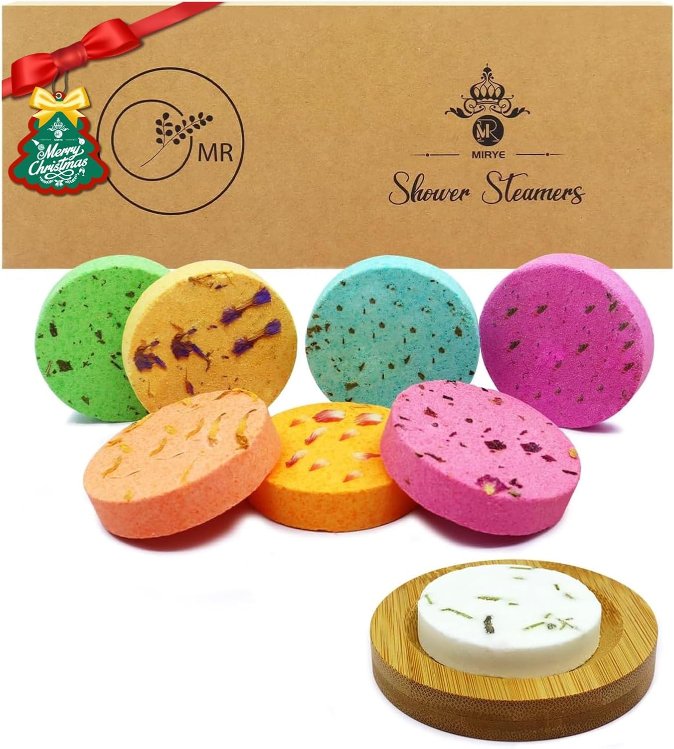 Shower Steamers Aromatherapy - 8 Pack Organic Shower Bombs with Natural Essential Oil, Self Care and Stress Relief Birthday/Home Spa/Christmas Stocking Stuffers/White Elephant Gifts for Women
