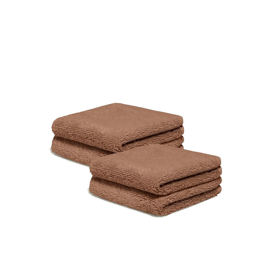 Italic Serene Ultraplush Cotton Washcloth Towel Set, 4-Pack, Clay, Soft Face Towels, 800GSM, 100% Cotton, Heavy Duty, Resort Grade Towels (Clay)