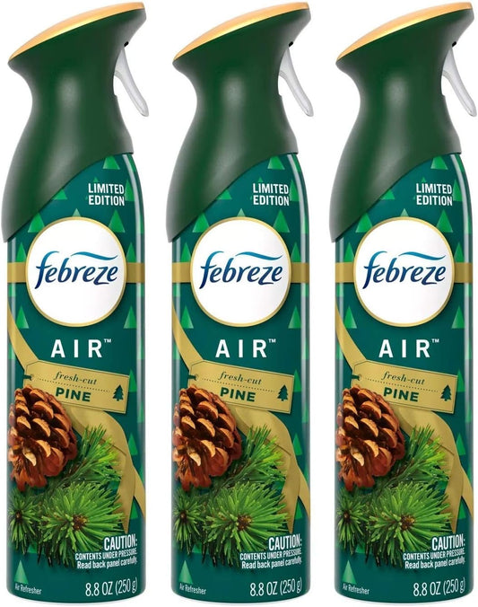 Febreze Air - Air Freshener Spray - Fresh-Cut Pine - Limited Edition Holiday Collection 2020 - Net Wt. 8.8 OZ (250 g) Per Bottle - Pack of 3 Bottles