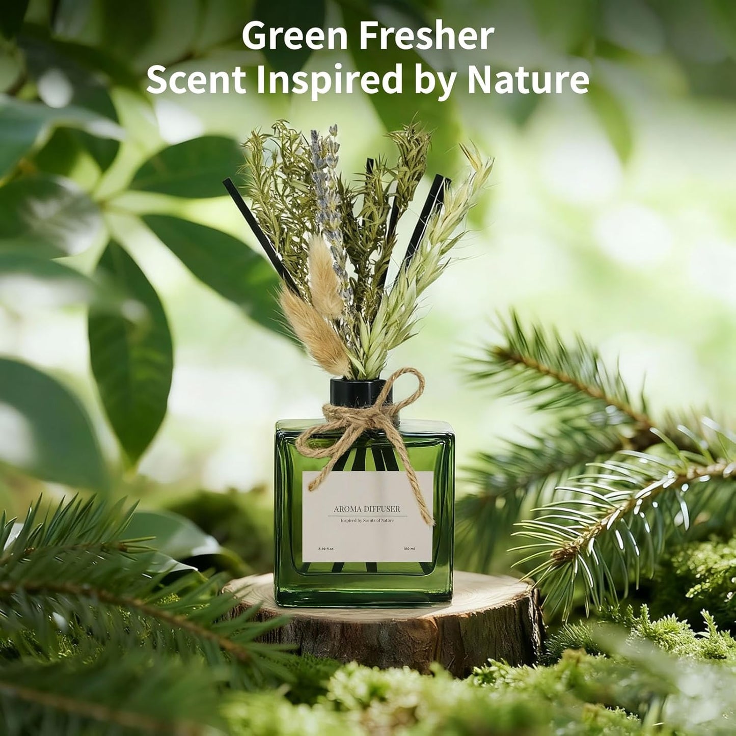 Reed Diffuser, 6.09 oz French Juniper Lavender Scent Diffuser with Sticks & Dried Flowers, 120 Days Long Lasting diffusers for Home, Elegant Fragrance for Bathroom Bedroom Decor Air Fresh
