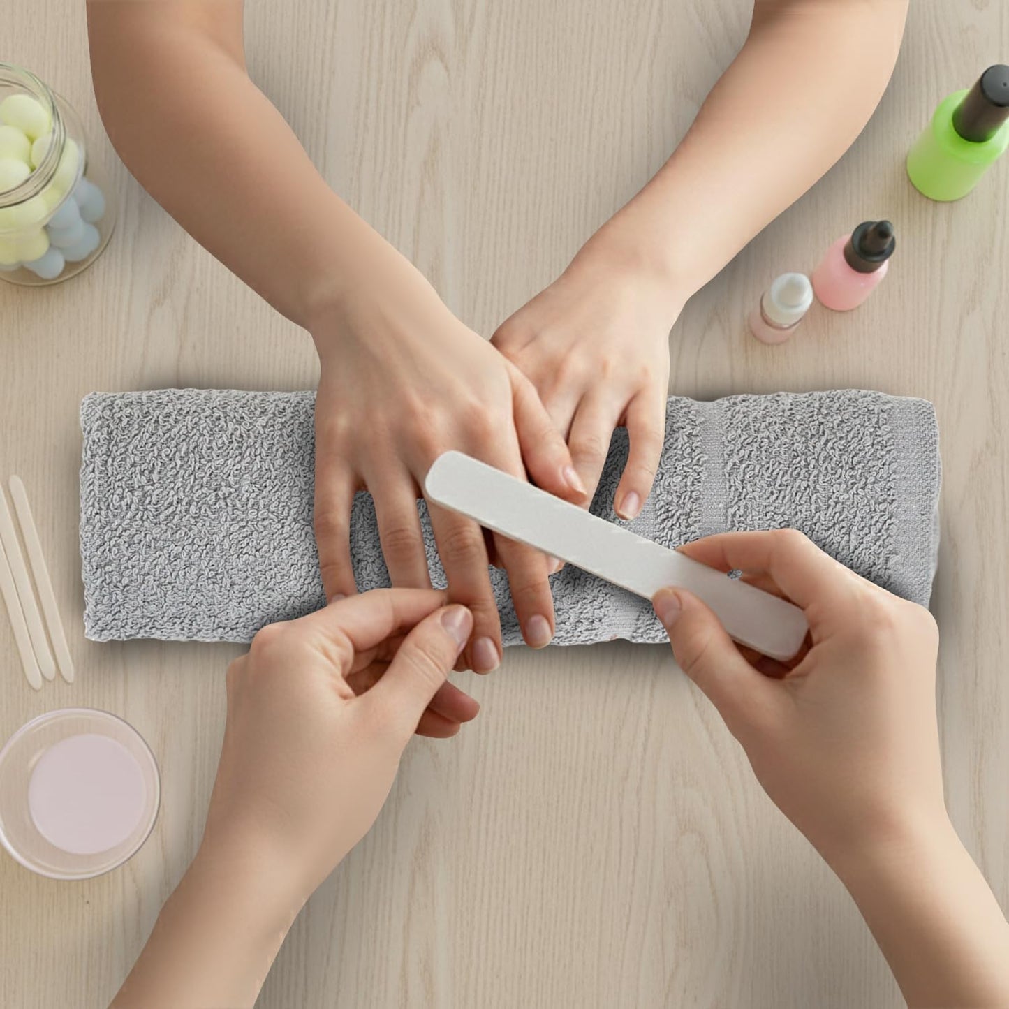 Hand Towels - Pack of 40, 16 x 27 Inches, 100% Cotton, Grey, Highly Absorbable, Facial, Gym, Hair, Face Towels