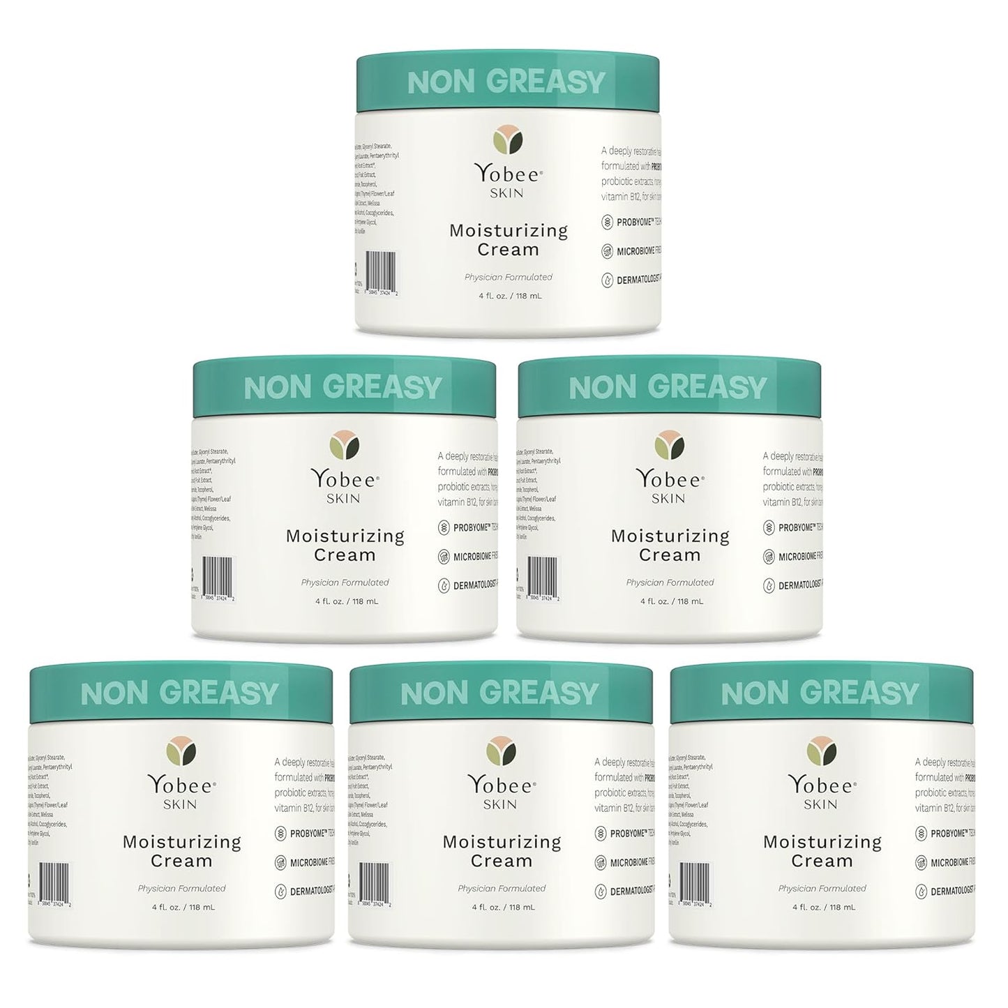 Yobee Body & Face Moisturizing Cream for Dry, Sensitive Skin | Probiotic extracts, Honey, Turmeric, Vitamin B12, Ceramides, Shea Butter | Fragrance Free | For Kids & Adults (6)