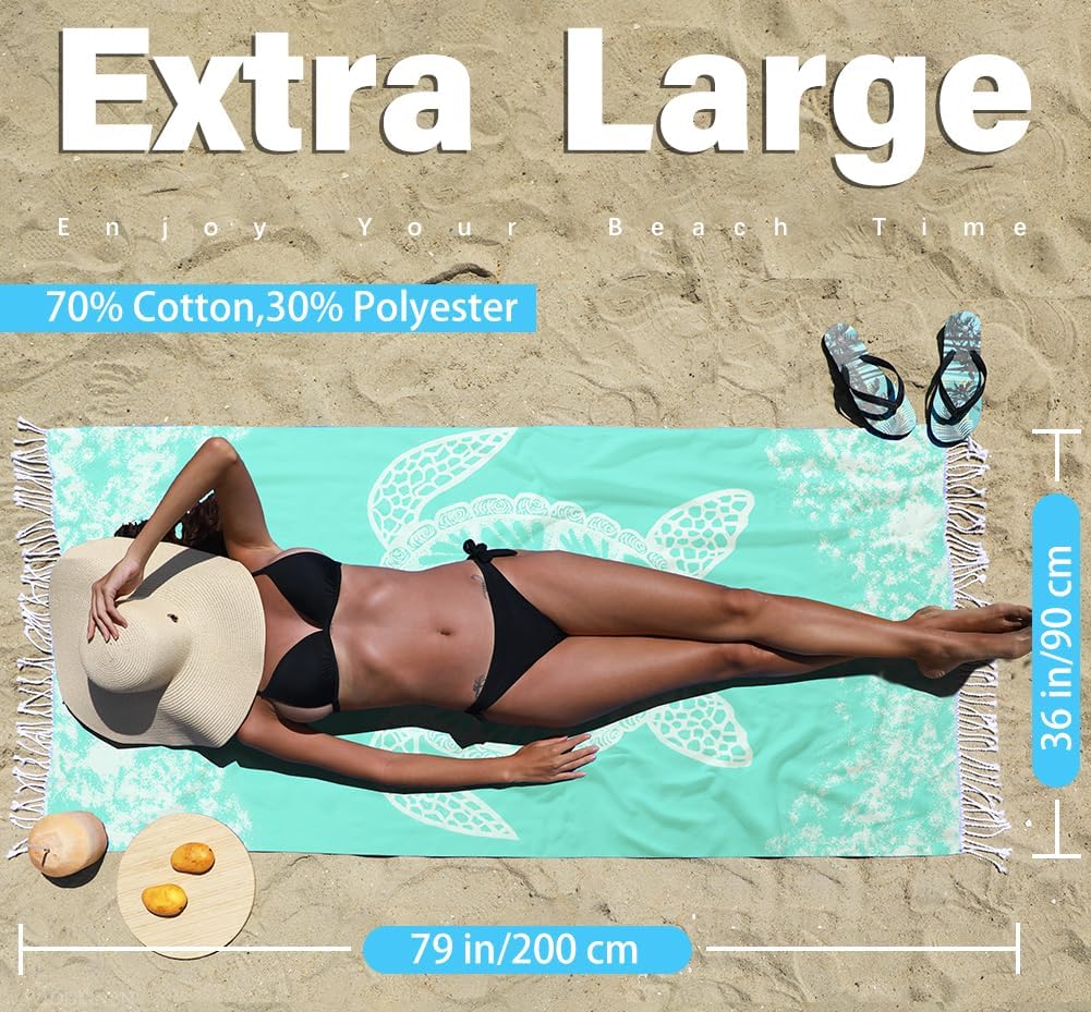 Thin Turkish Beach Towel Lightweight Quick Dry Absorbent Cotton Bathroom Bath Pool Swim Towels Extra Large Oversized Sand Free Beach Accessories Essentials Cloud Gifts for Adult