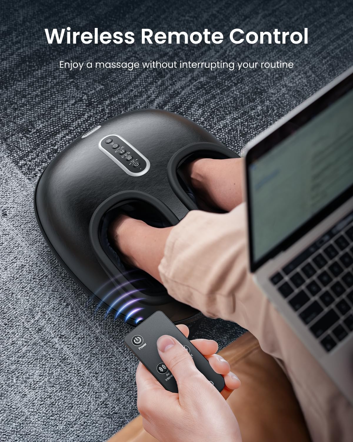 RENPHO Foot Massager Machine with Heat, [2026 Upgraded] FSA Eligible Shiatsu Foot Massager for Plantar Fasciitis, Deep-Kneading, Air Squeezing Feet Massager, Wireless Control, Size 12