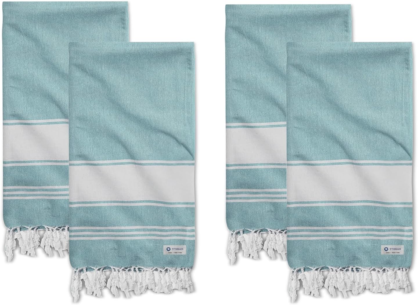 Cotton Turkish Beach Towel Towels Oversized 36"x72" Pool Absorbent Extra Large Quick Dry Sand Travel Towel (Green, 4 Pack)