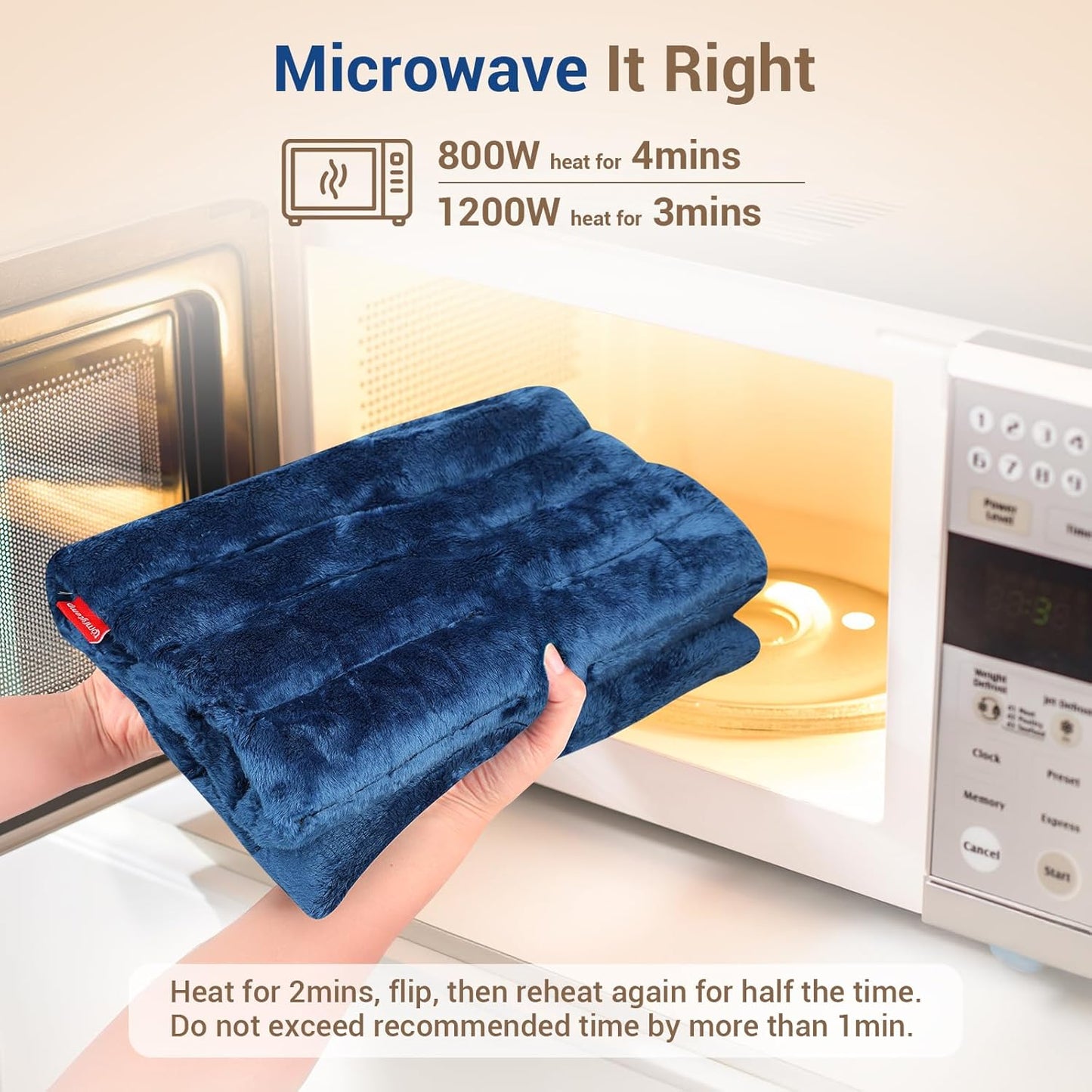 Comfytemp Large Microwave Heating Pad for Back, Neck Shoulders, FSA Eligible HSA Store, 12"x22" 3.6LB Microwavable Moist Heating Pads for Period Cramps, Warm Compress Christmas Gifts for Women Elderly
