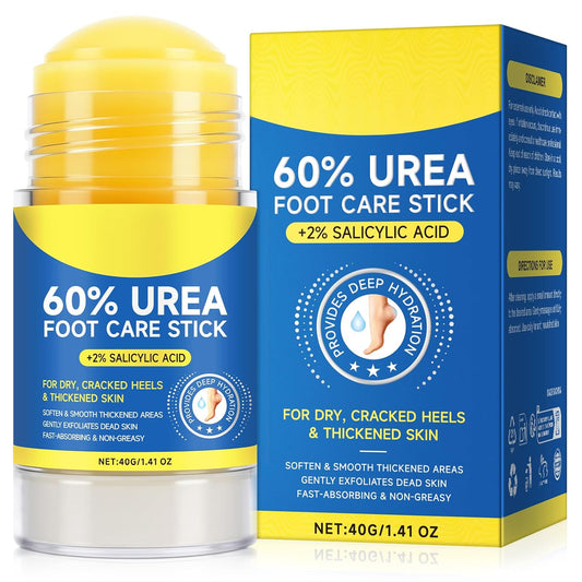 60% Urea with 2% Salicylic Acid Foot Care Stick, Urea Foot Cream Moisturizer for Dry Cracked Feet, Knees, Elbows, Hands, Moisturizes and Hydrates the Dry Skin 1Pack