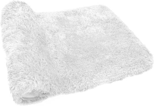 FIFU Bathroom Runner Rug 24" W x 60" L, Bath Mats for Bathroom, Bedroom & Kitchen, Non-Slip Rubber Latex Backing, Comfort & Soft Shower Bathmat & Carpet for Sink, Home & Hallways, White