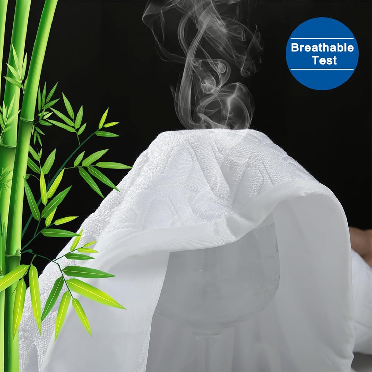 MERITLIFE Twin Size Mattress Protector Waterproof Cooling Bed Mattress Cover Breathable College Dorm Single Mattress Pad Fits Up 8-21 Inch Deep Pocket Noiseless Quiet Vinyl-Free(White,Twin 39"x75")