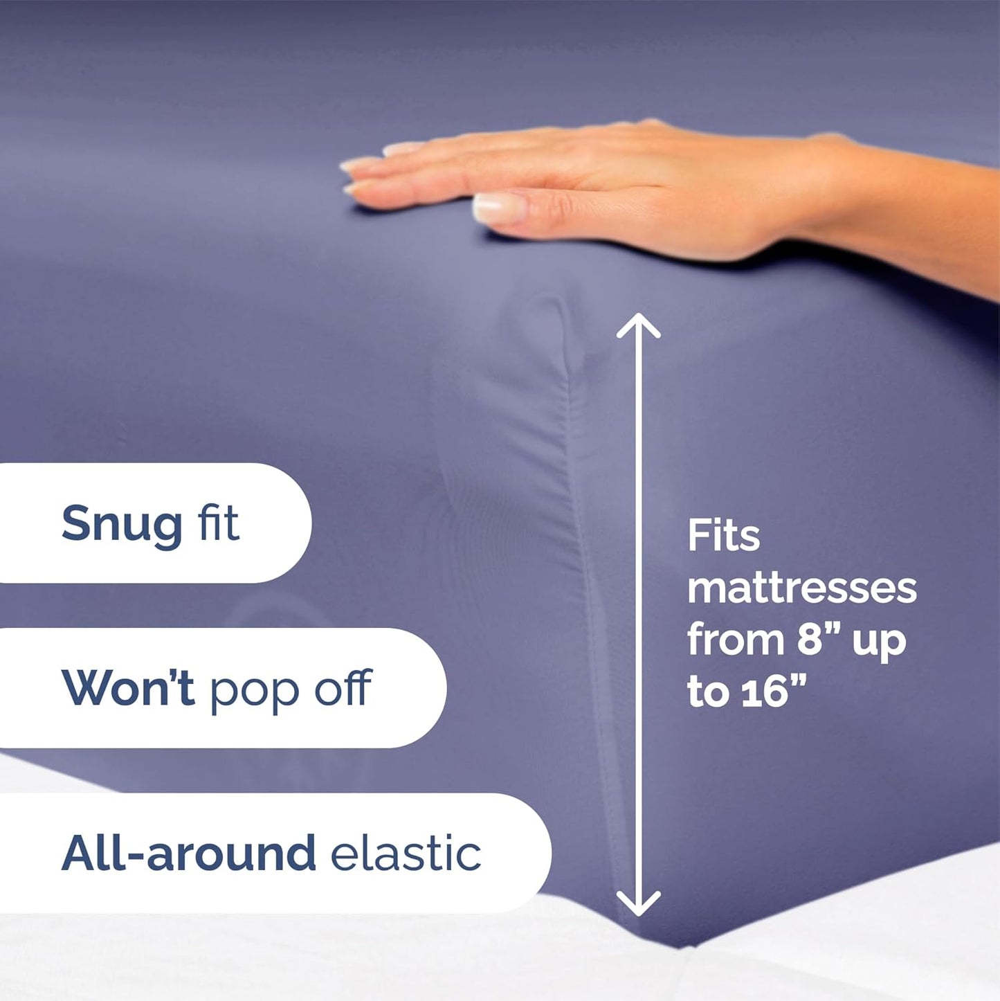 Queen Size 4 Piece Sheet Set - Extra Soft, Breathable And Cooling Sheets - Hotel Luxury Bed Sheets for Women & Men - Deep Pockets, Easy-Fit & Wrinkle-Free Sheets - Twilight Purple Oeko-Tex Bed Sheets