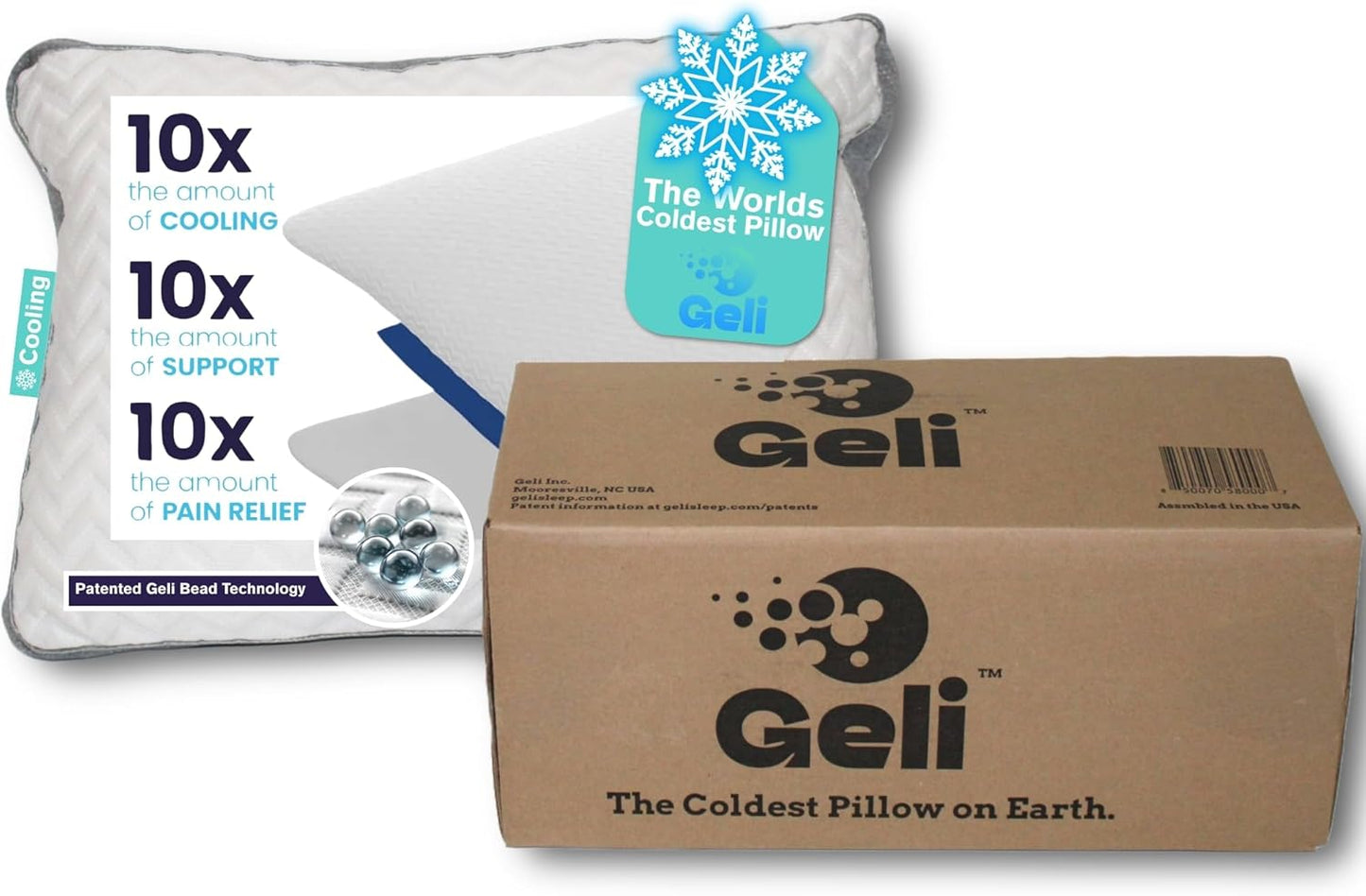 Cooling Gel Pillow for Adults - Interchangeable Gel Bead, Fiber Fill & Foam Layers - Double-Sided Chevron & Mesh Cover - Comfortable Coldest Pillow for Side, Back & Stomach Sleepers