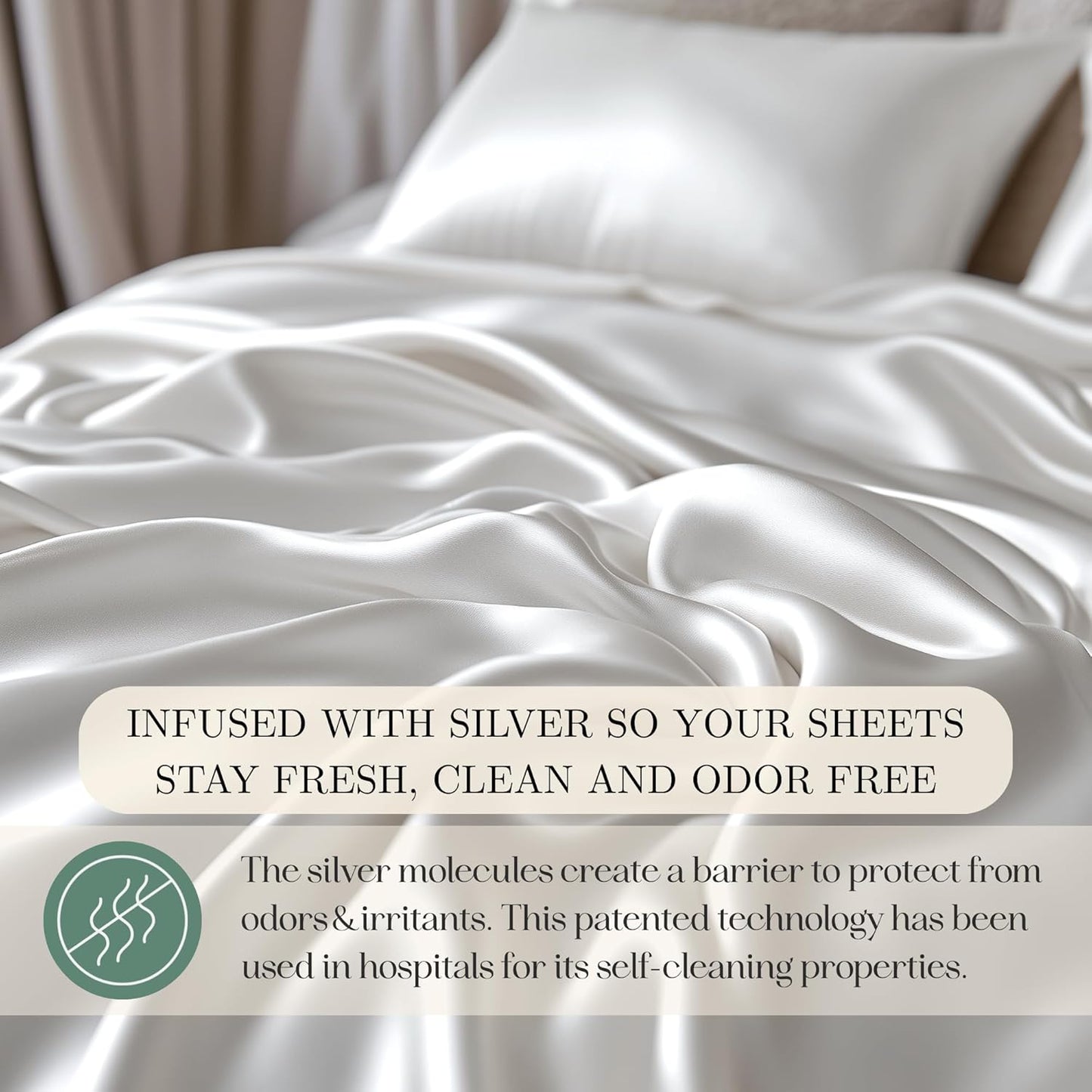 CASILVA Eucalyptus Sheets - Infused with Silver for Anti-Odor, Softer Than Silk Fibers, More Cooling Than Cotton - Perfect for Hot Sleepers & Sensitive Skin - 100% Tencel Lyocell - Twin XL Sheet Set
