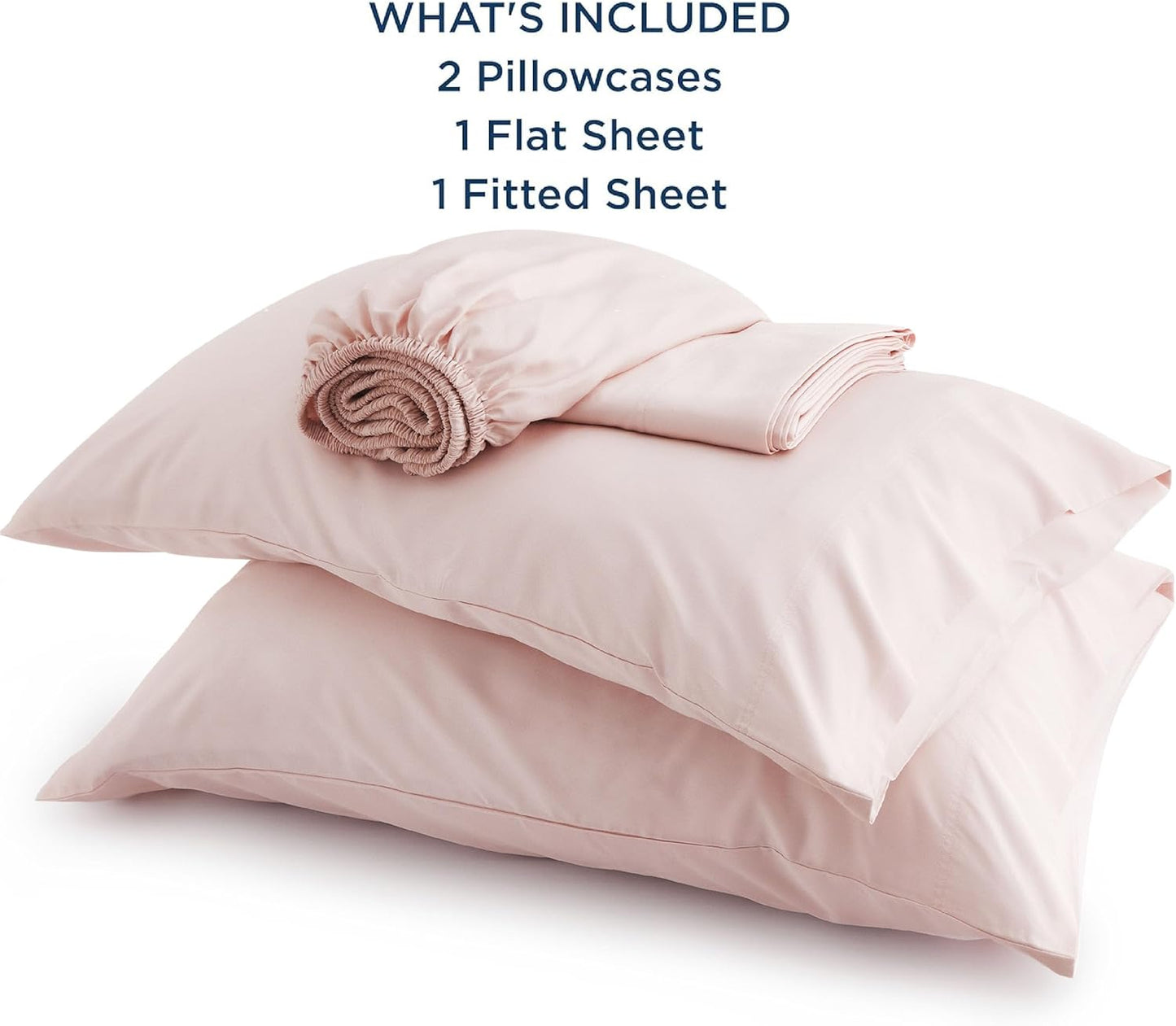 Bedsure Full Size Bed Sheets, Cooling Sheets, Rayon Derived from Bamboo, Breathable & Soft, Deep Pocket Up to 16 Inches, Hotel Luxury Silky Bedding for Hot Sleepers, Pink