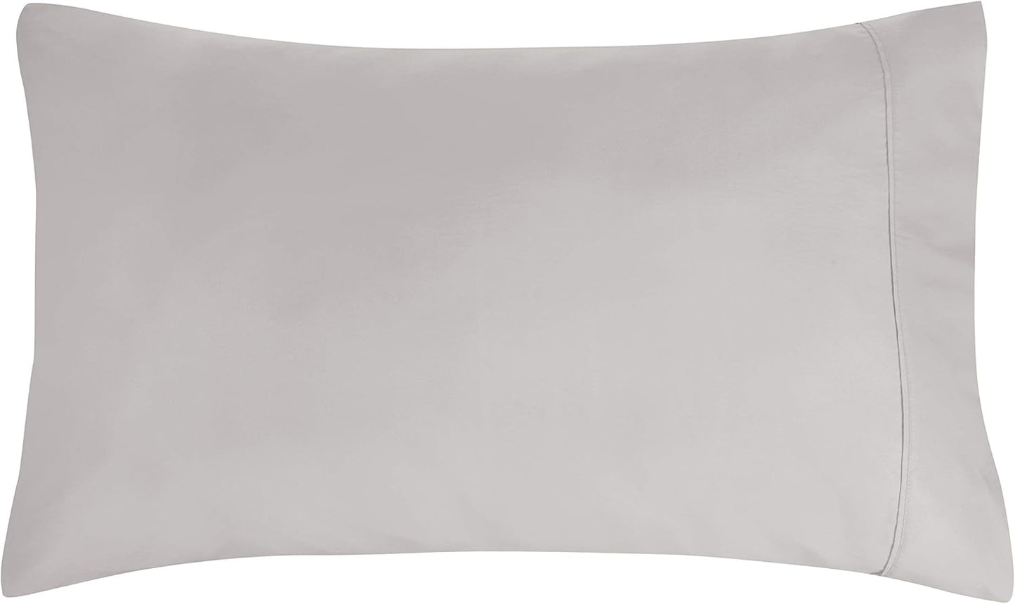 Amazon Basics Lightweight Super Soft Comfortable Easy Care Microfiber 4 Piece Bed Sheet Set with 14-Inch Deep Pockets, Queen, Light Gray, Solid