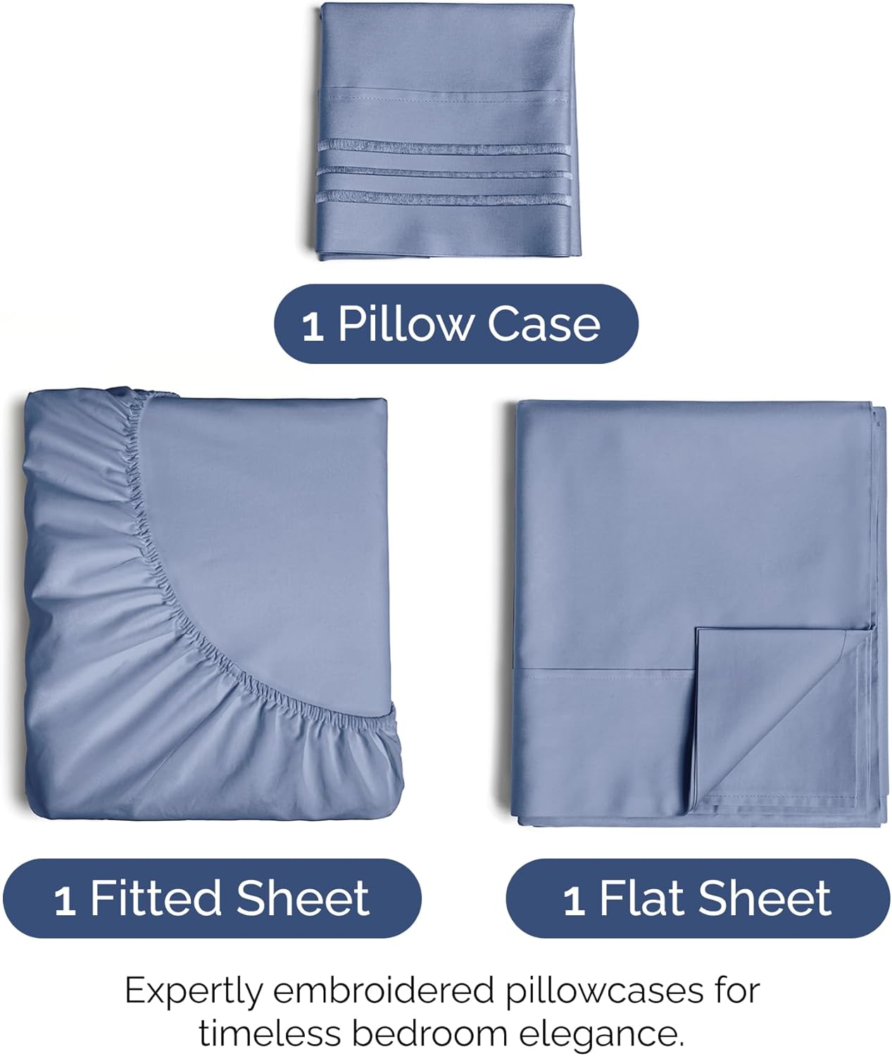 Twin Size 3 Piece Sheet Set - Extra Soft, Breathable & Cooling - Hotel Luxury Durable Bed Sheets - Deep Pockets, Easy-Fit & Wrinkle-Free - Dusty Purple Oeko-Tex
