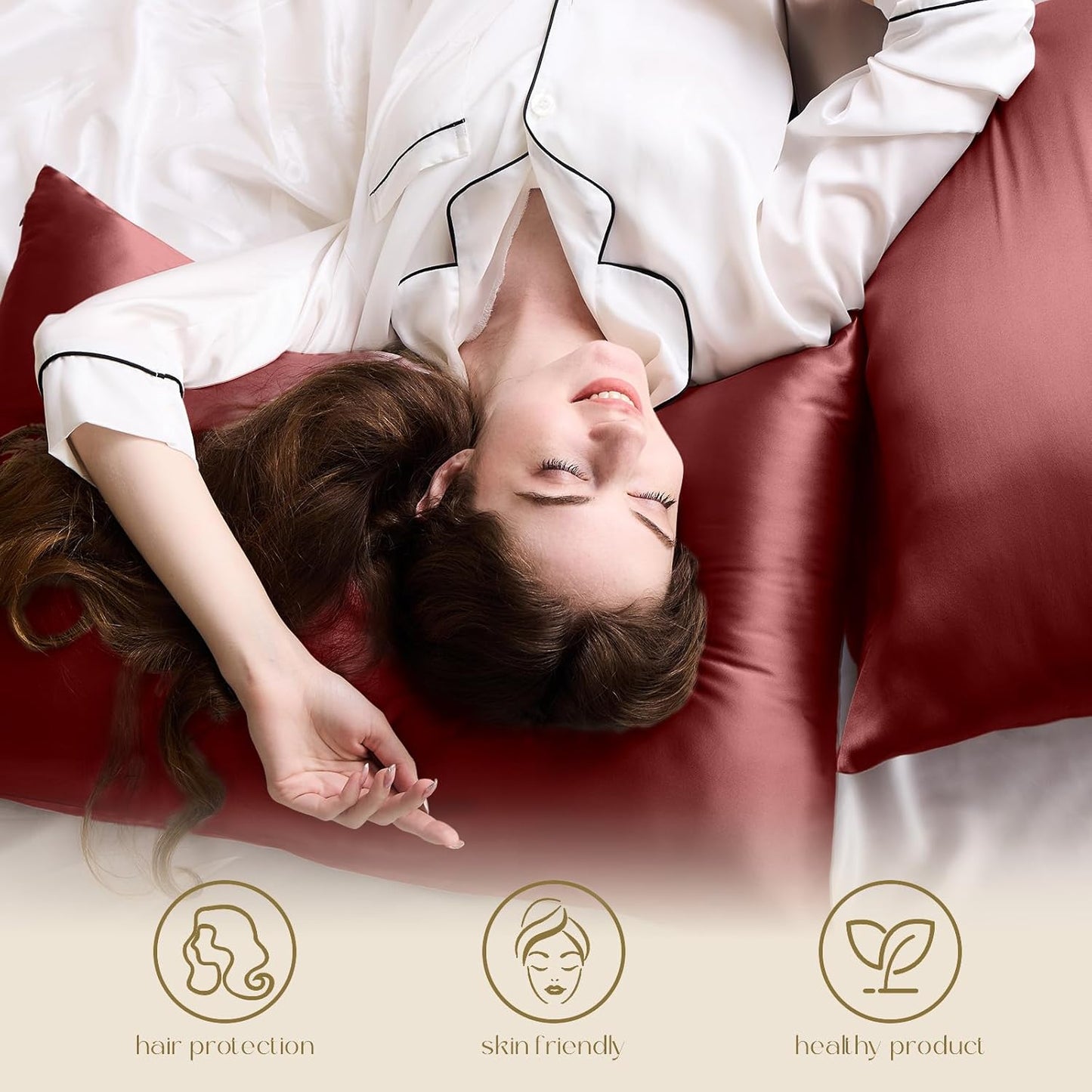 ZIMASILK 100% Pure Mulberry Silk Pillowcase for Hair and Skin Health,Soft and Smooth,Both Sides Premium Grade 6A Silk,600 Thread Count,with Hidden Zipper,1pc (Queen 20''x30'',Burgundy)