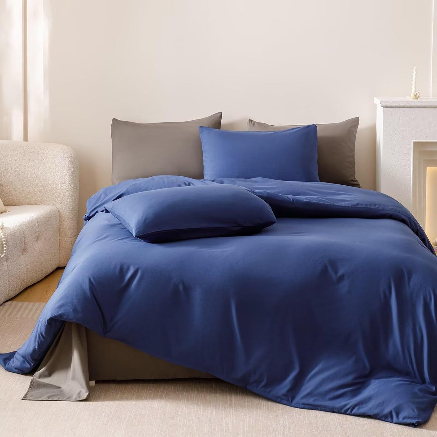 Cottonight Royal Blue Twin Bright Blue Bedding Set 3 Pieces Modern Comforter Fluffy Soft Bedding Set Kids Teens Twin Comforter with 2 Pillowcases
