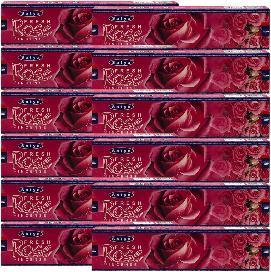Fresh Rose Incense Sticks and Incense Stick Holder Bundle Insence Insense Satya