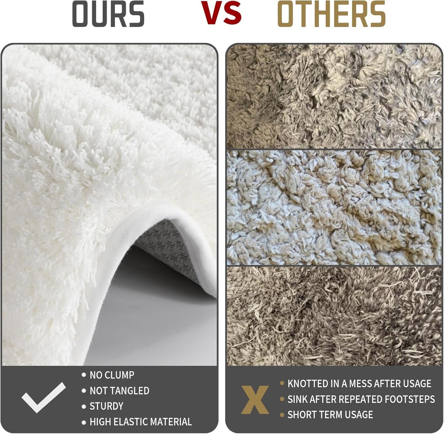 Yimobra Bathroom Rugs Non Slip Washable 36x24, Ultra Soft and Water Absorbent Bath Mats, Plush Fluffy Shower Mat Outside, Luxury Microfiber Thick Carpet Matts for Bathroom Floor/Tub, Off White