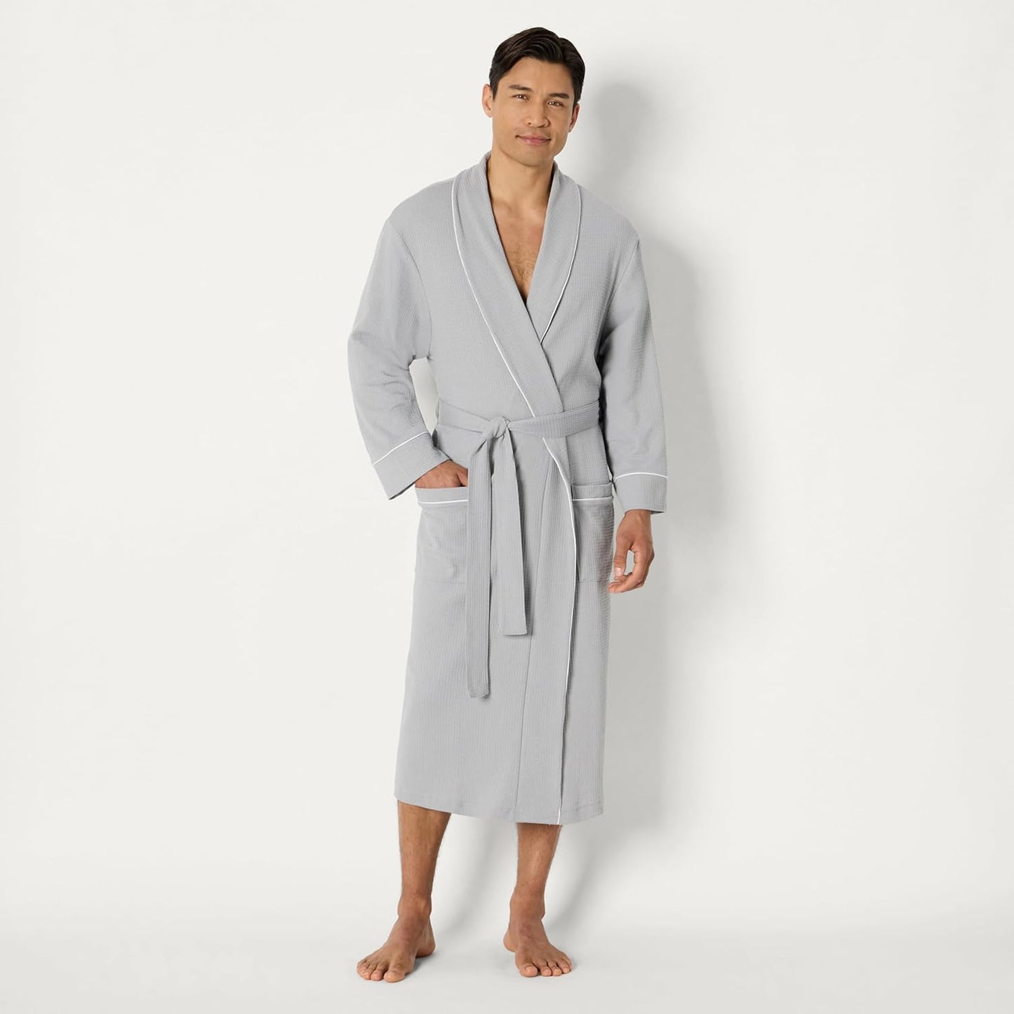 Amazon Essentials Mens Lightweight Waffle Bathrobe (Available in Big & Tall)