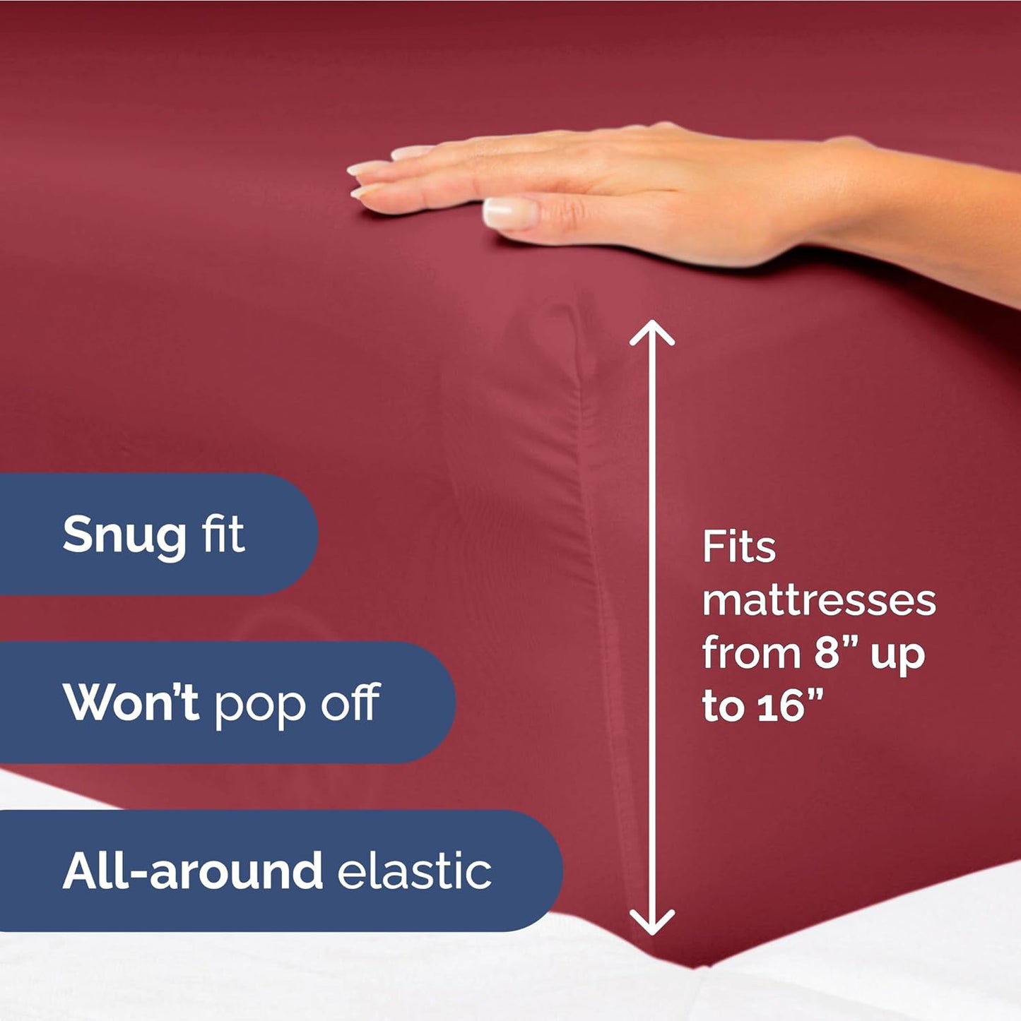 Full Size 4 Piece Sheet Set - Extra Soft, Breathable And Cooling Sheets - Hotel Luxury Durable Bed Sheets for Women & Men - Deep Pockets, Easy-Fit & Wrinkle-Free Sheets - Berry Oeko-Tex Bed Sheet Set