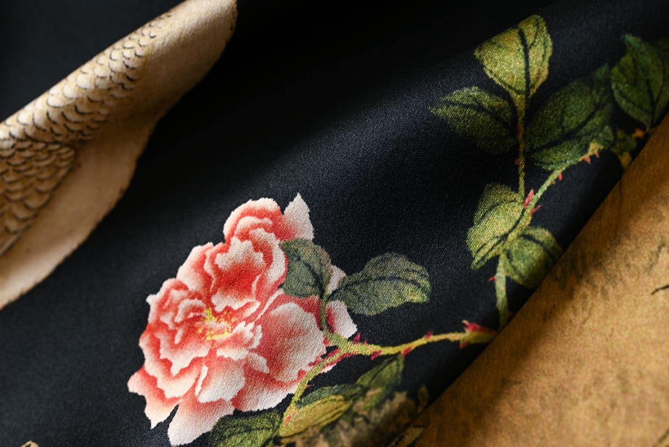Women's Silk Kimono Robe Long Bathrobe Nightgown 100% Mulberry Silk for Women - Classic Floral Pattern