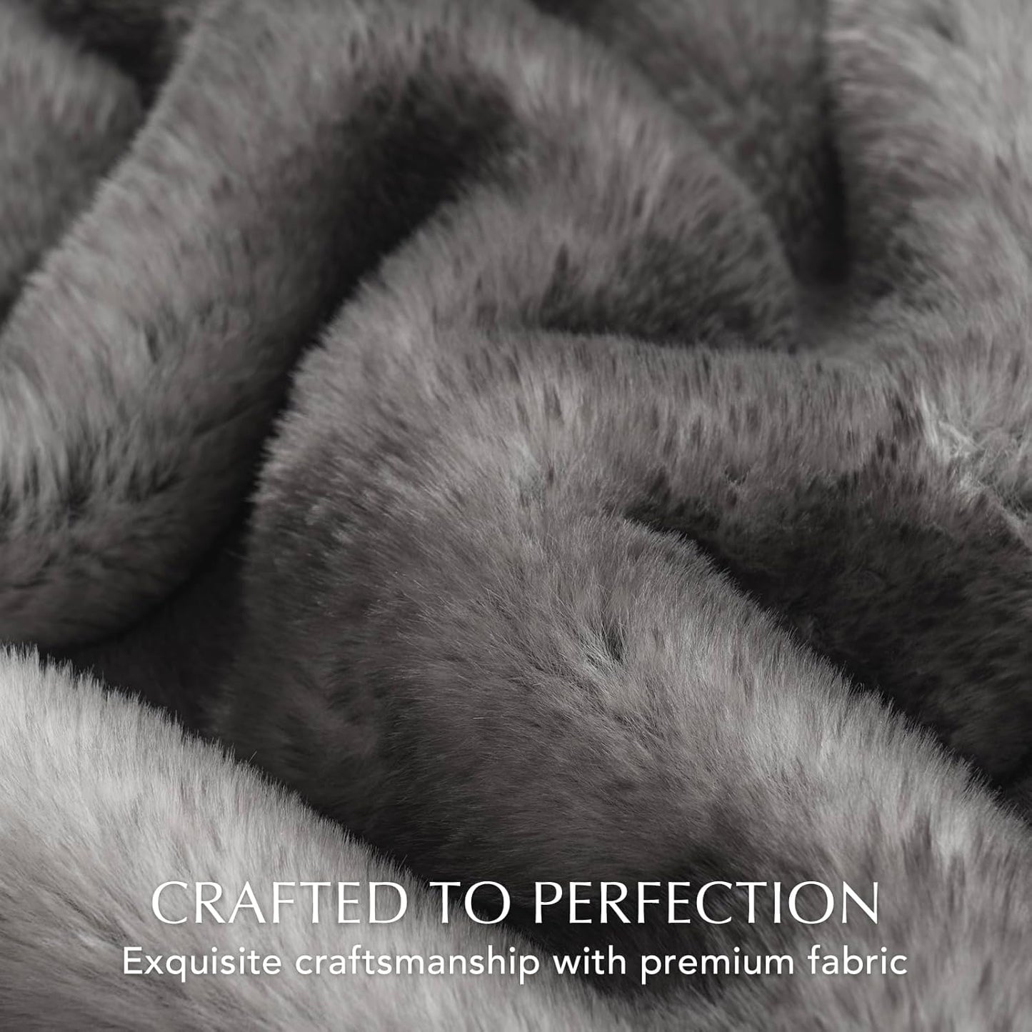 EVERGRACEHOME Ultra Soft Luxury Fluffy Mink Faux Fur Throw Blanket, Thick Warm Fall Winter Blankets for Bed, Couch, Cozy Plush Reversible Blanket for Chair, Sofa (Ombré Silver Onyx, 60"x80")