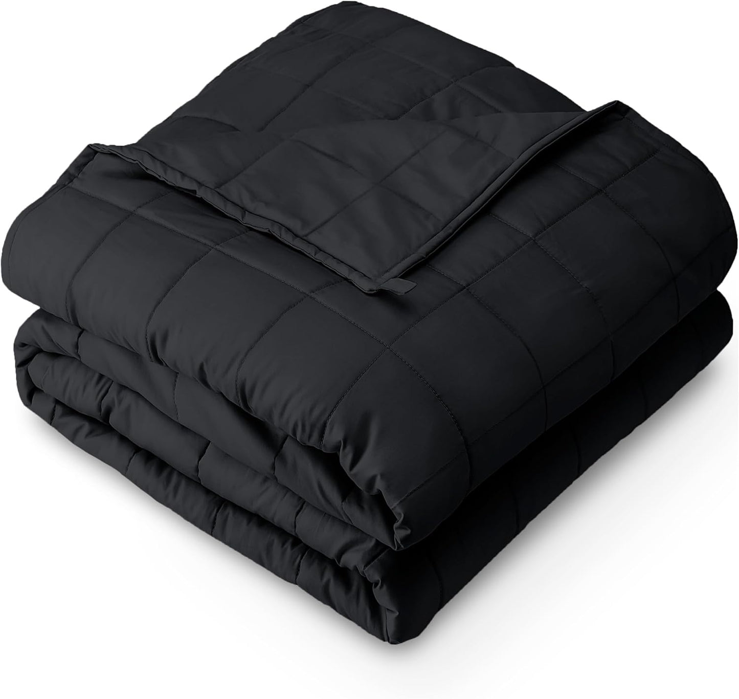 Bare Home Weighted Blanket Full or Queen Size 15lb (48" x 72") for Adults - All-Natural 100% Cotton - Premium Heavy Blanket Nontoxic Glass Beads (Black, 48"x72")