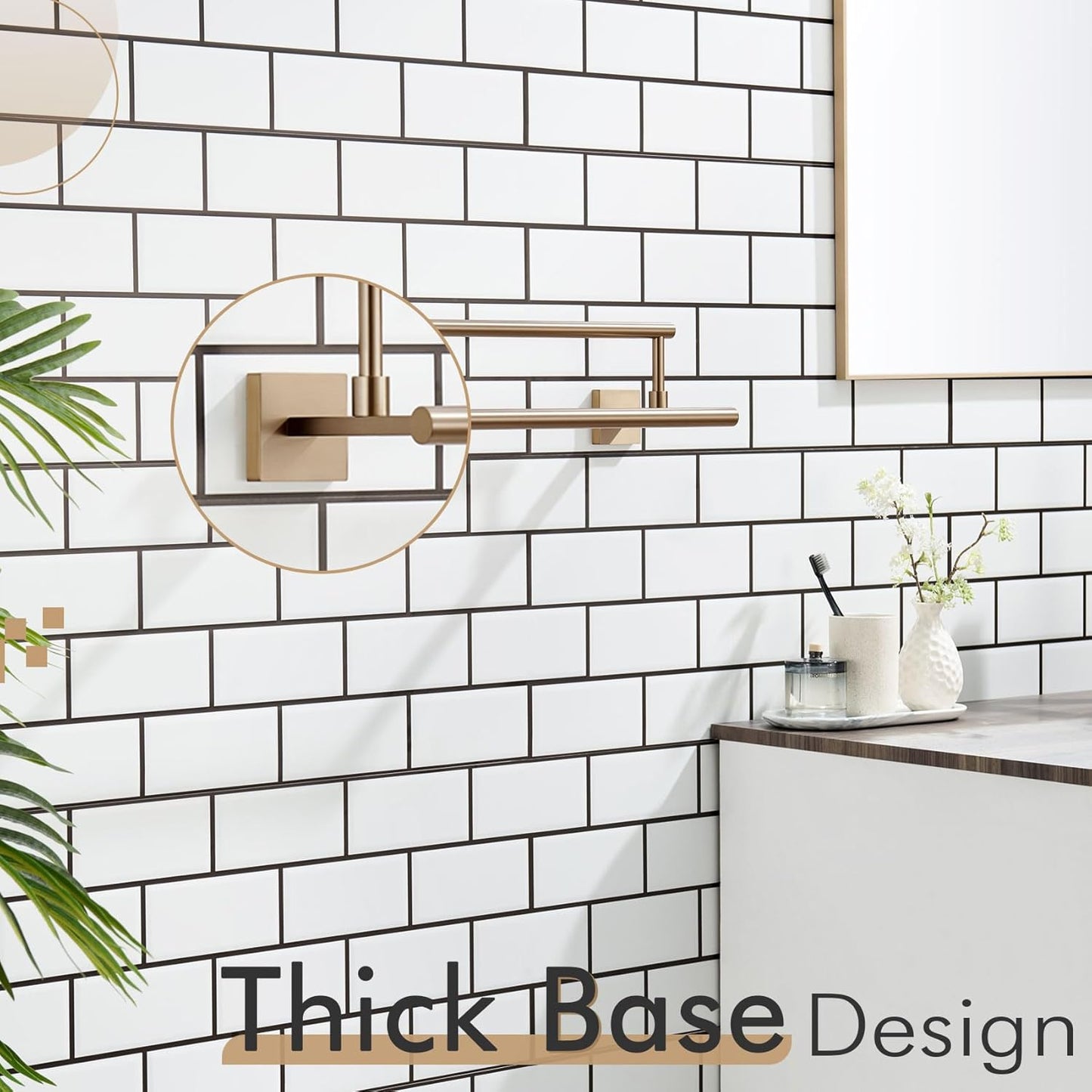 KOKOSIRI Hand Towel Bar 16-Inch Towel Holder Bathroom Rack for Bath Cabinet Towel Rails Champagne Bronze Stainless Steel B5009CPG-L16