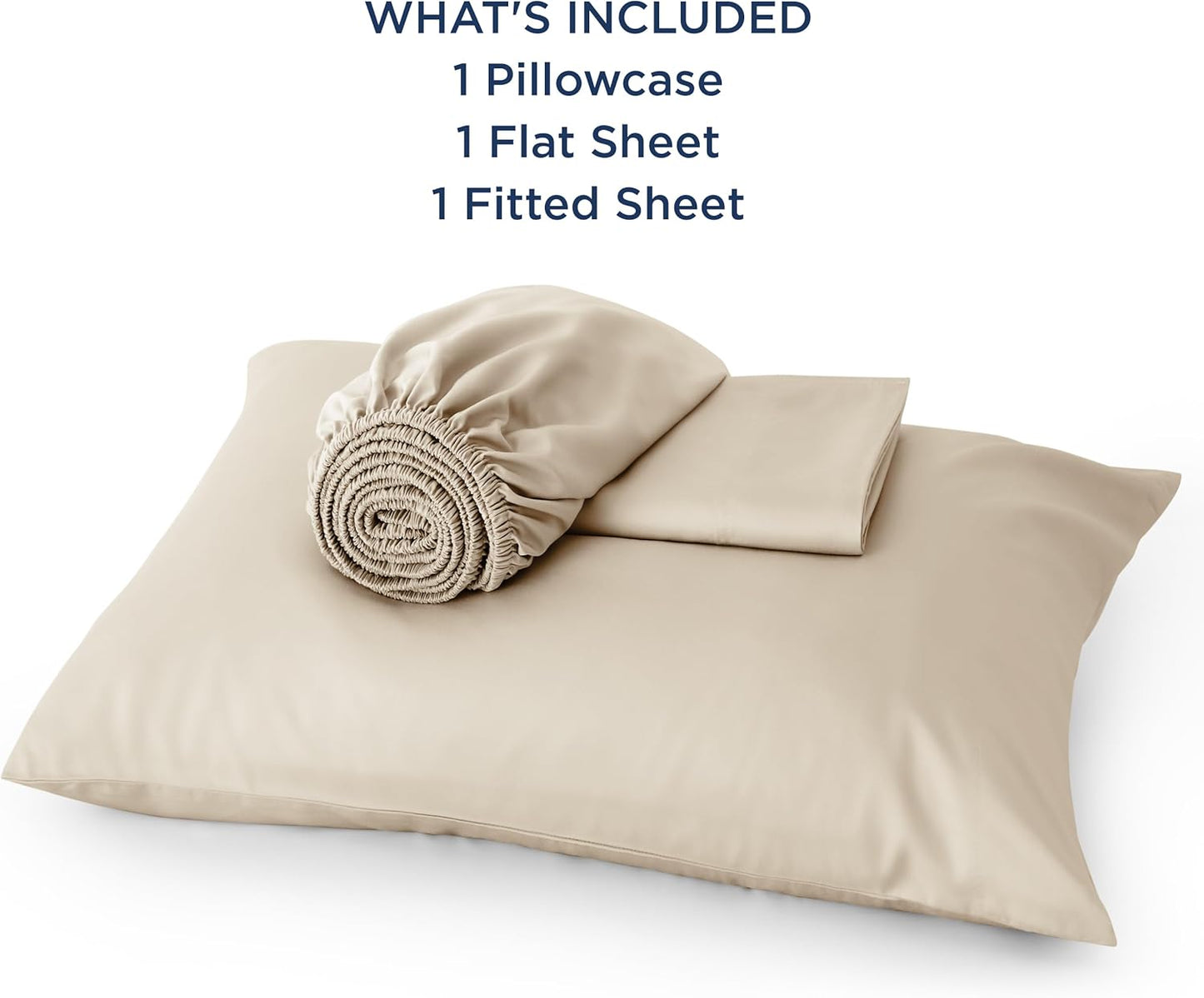 Bedsure Cooling Sheets Twin, Rayon Derived from Bamboo, Cooling Sheets, Breathable & Soft, Deep Pocket Up to 16 Inches, Hotel Luxury Silky Bedding for Hot Sleepers, Beige