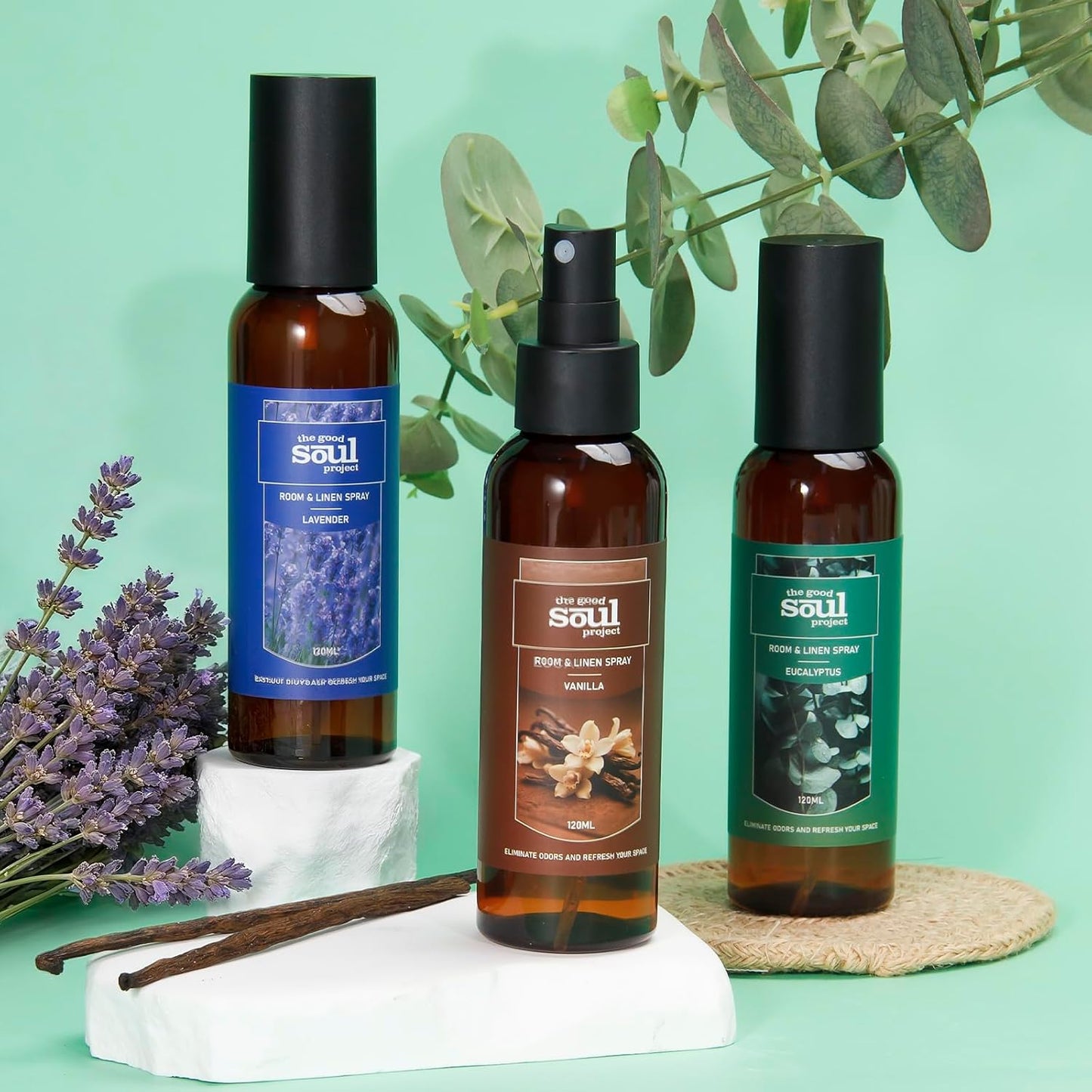 Room Spray, Lavender, Eucalyptus, Vanilla, Long Lasting Room Air Fresheners for Home, Concentrated Room Spray, Home Fragrance Spray, Odor Eliminator, 12.18 fl oz